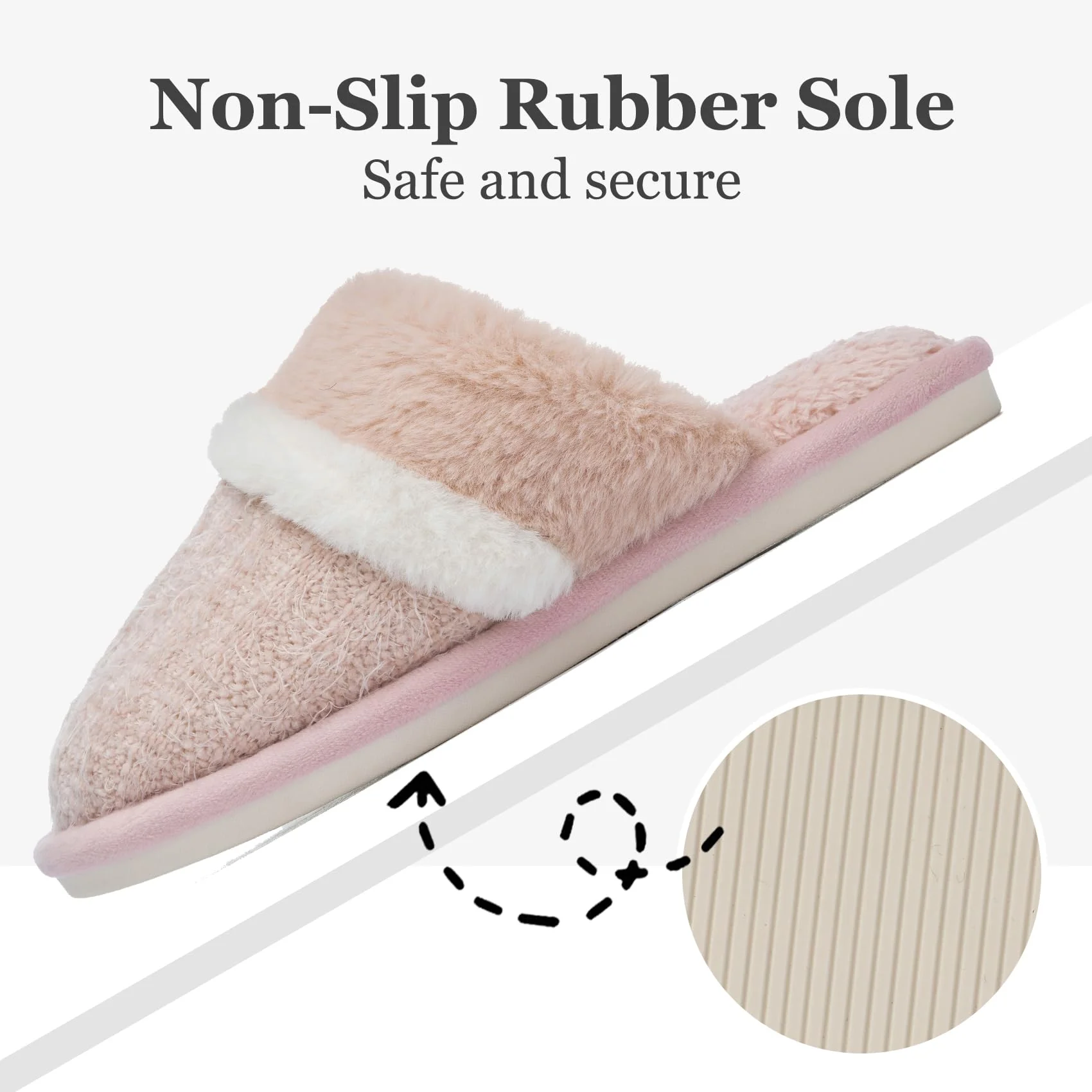 MAXTOP House Slippers for Women Fluffy Memory Foam Cute Comfy Fuzzy Slippers Slip on Anti-Skid Christmas Gifts for Women Mom Indoor and Outdoor Size 9 10 Pink - Image 3
