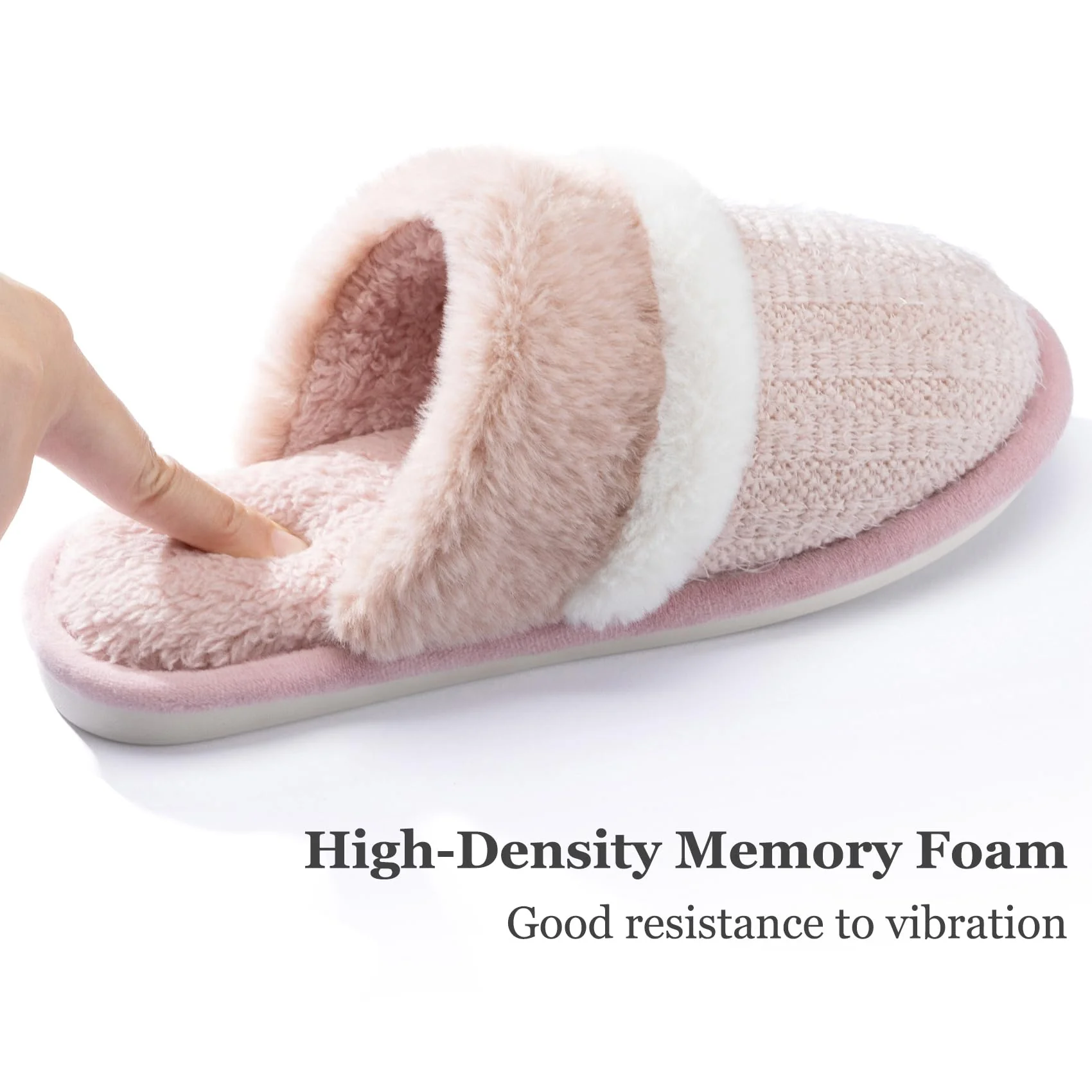 MAXTOP House Slippers for Women Fluffy Memory Foam Cute Comfy Fuzzy Slippers Slip on Anti-Skid Christmas Gifts for Women Mom Indoor and Outdoor Size 9 10 Pink - Image 4
