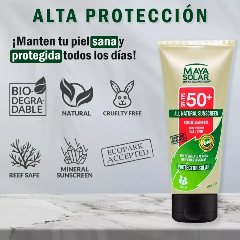 Maya Solar Protector Solar Mineral Biodegradable Maya Sola Fps50 204ml - Image 4