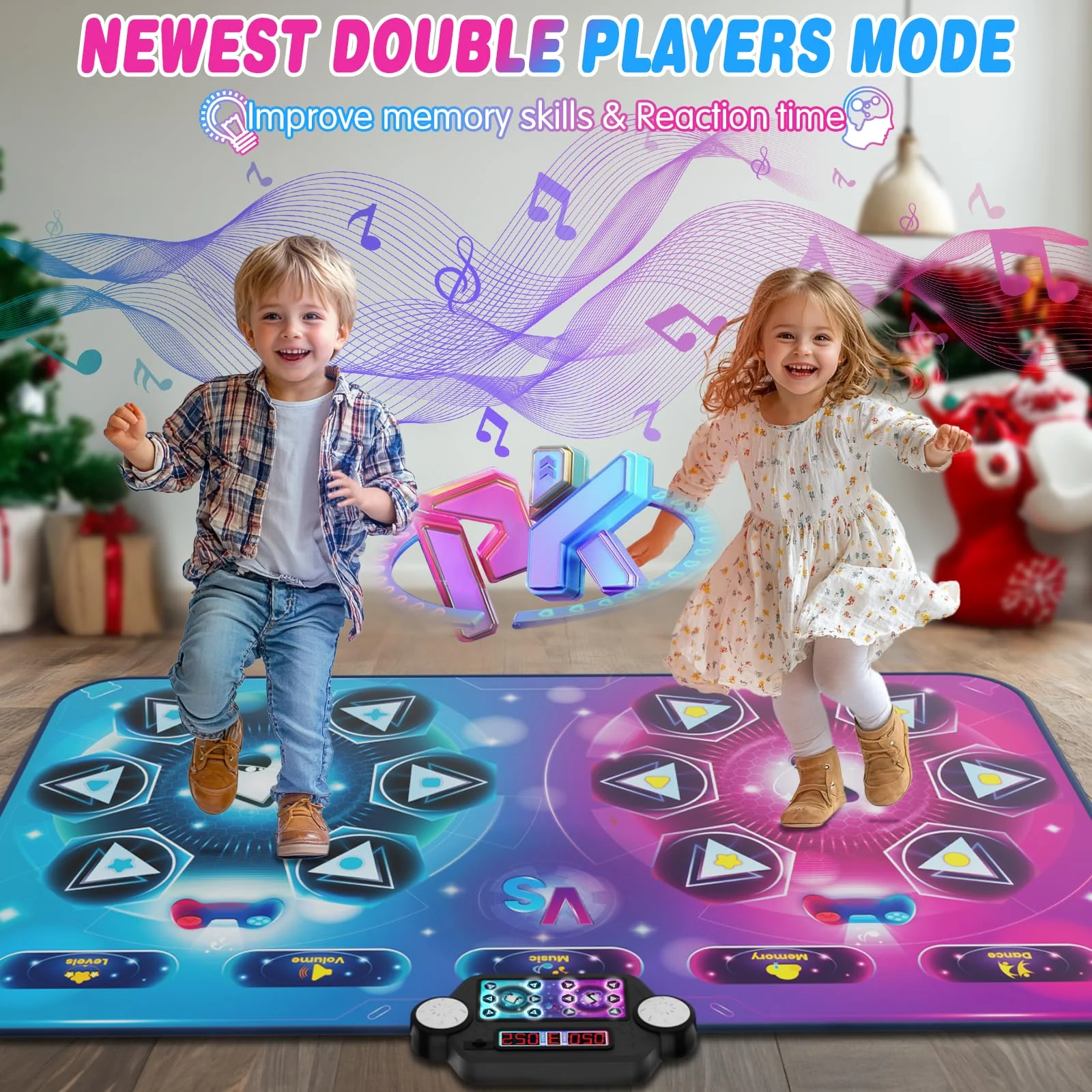 maysida Dance Mat Toy Gift for Kids ages 3-12, Dancing Music Playmat with 12 Key, Large Size (59*38 in), Double User Challenge Game Christmas Birthday Gift for Girls Boys 5 6 7 8 9 10 11 12 Year Old - Image 5