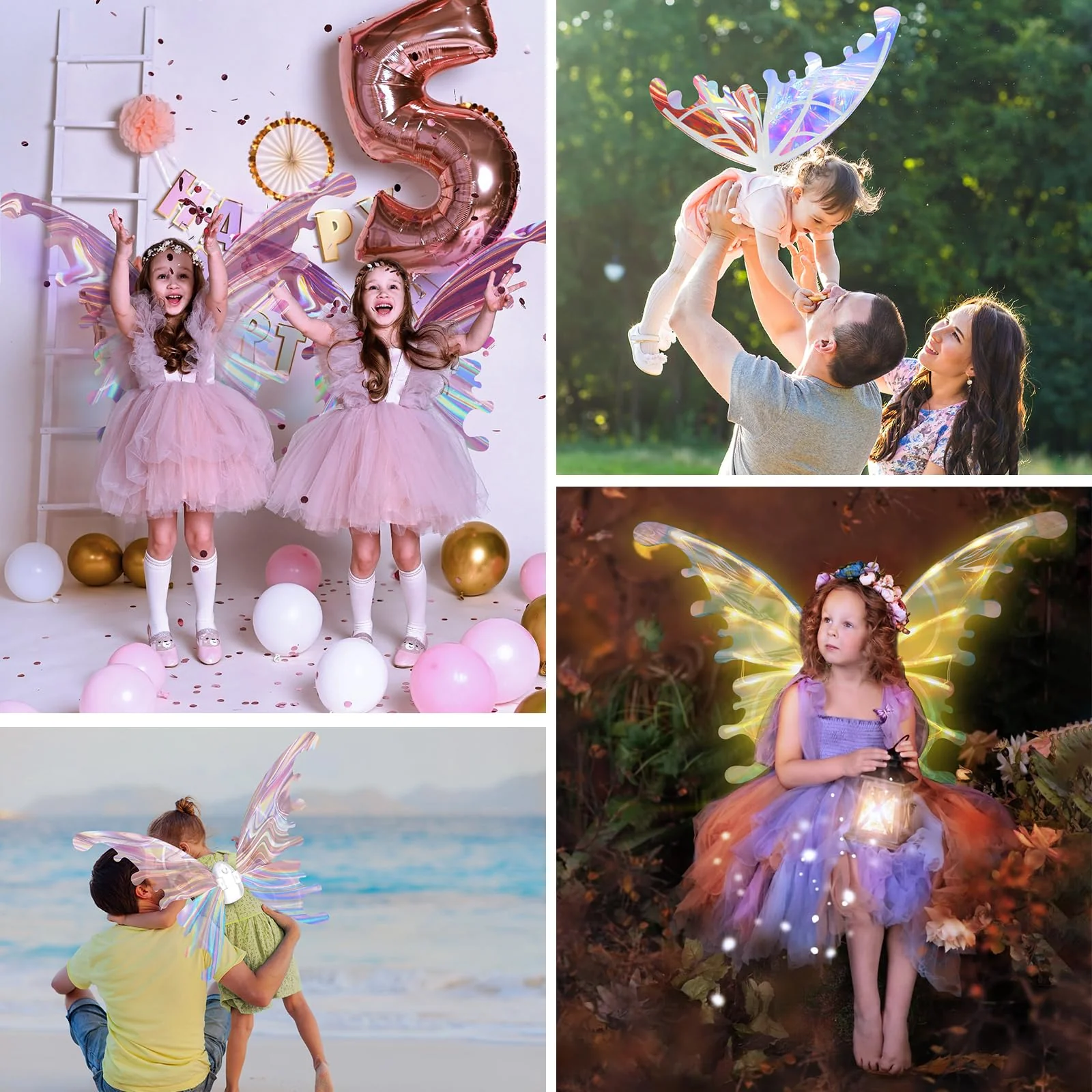 maysida Electric Fairy Wings for Girls, Light Up Moving Butterfly Wings with LED Lights and Music, Toy for Kids as Halloween Valentine Birthday Christmas Party Costume Princess Cosplay Dress Up Gift - Image 6