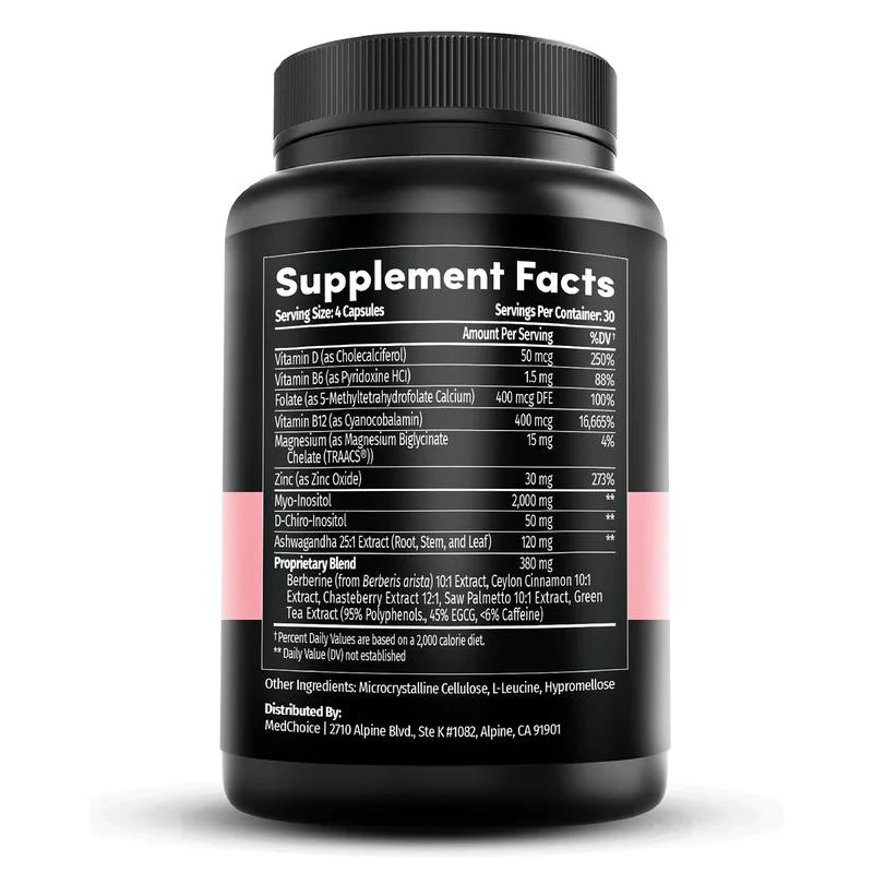 MEDCHOICE 14-in-1 Inositol Supplement Support for Women - 40:1 Myo-Inositol & D-Chiro Inositol Powder Womens Supplement, Pack of 1 - Specification: Default - Image 5