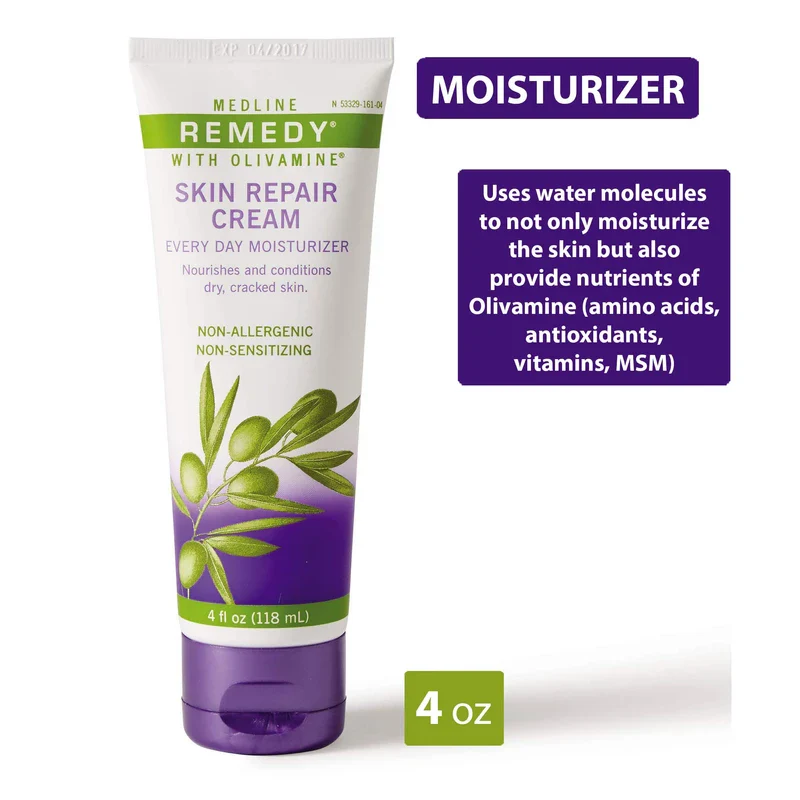 Medline Medline Remedy Skin Repair Cream Every Day Moisturizer with Olivamine, 4 Oz - Image 2