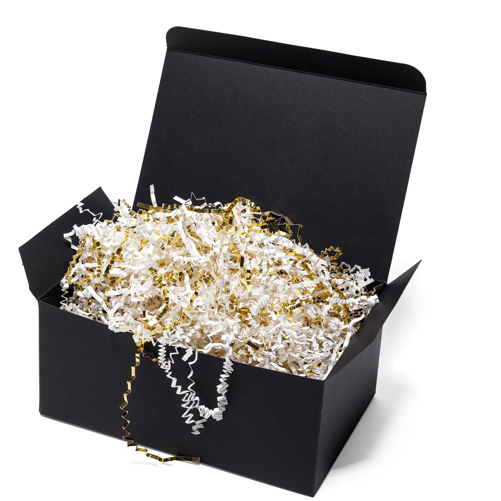 Mefleet 2 LB Crinkle Cut Paper Shred Filler White & Gold Crinkle Shredded Paper for Gift Box - Gift Basket Bag Filler - Grass Cushion Stuffing for Christmas Holiday Packaging Wrapping - Image 2