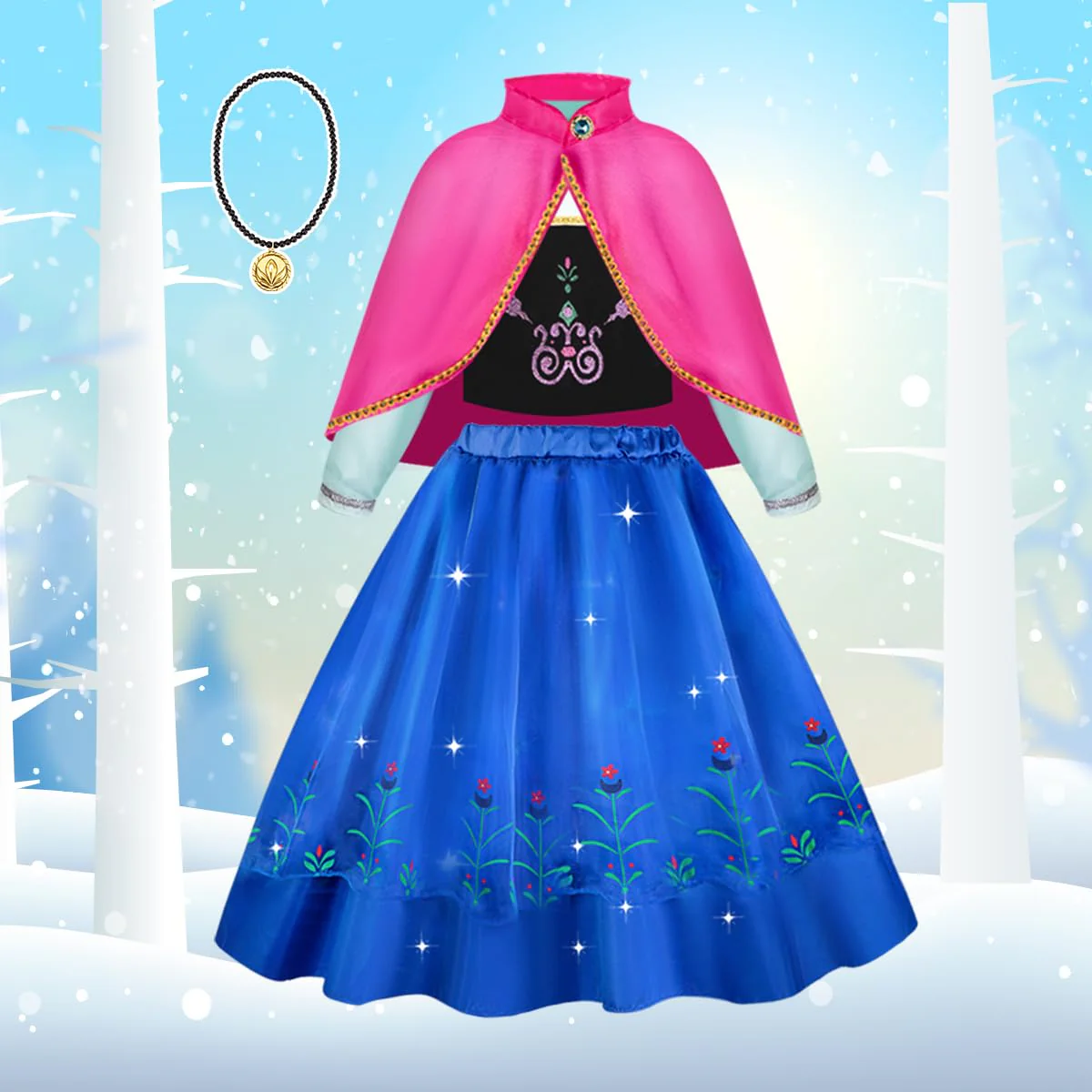 Meland Princess Dress Up - Dress Up Clothes for Girls with Princess Toys, Christmas Birthday Gift for Girls Age 3-8 Year Old (4 Princess with Bag) - Image 4