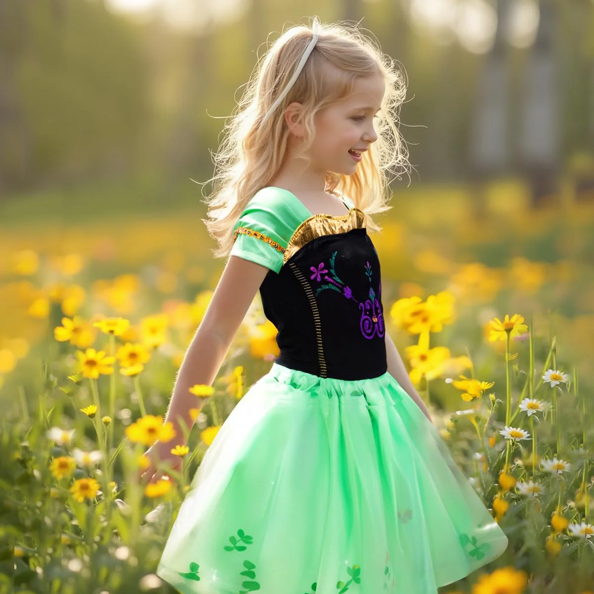 Meland Princess Dress Up for Girls - Dress Up Clothes for Little Girls with Cape, Princess Toys for Girls Age 3,4,5,6 Year Old, Christmas Birthday Gift for Toddler Girls Halloween Role Play - Image 3