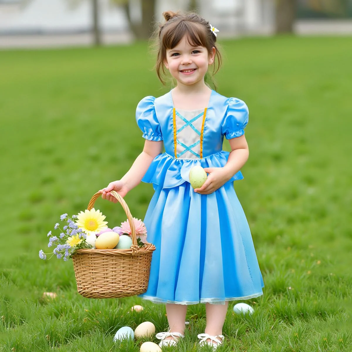 Meland Princess Dress Up for Girls - Dress Up Clothes for Little Girls with Cape, Princess Toys for Girls Age 3,4,5,6 Year Old, Christmas Birthday Gift for Toddler Girls Halloween Role Play - Image 5