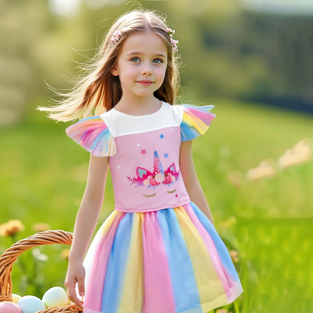 Meland Princess Dress Up for Girls - Dress Up Clothes for Little Girls with Cape, Princess Toys for Girls Age 3,4,5,6 Year Old, Christmas Birthday Gift for Toddler Girls Halloween Role Play - Image 6