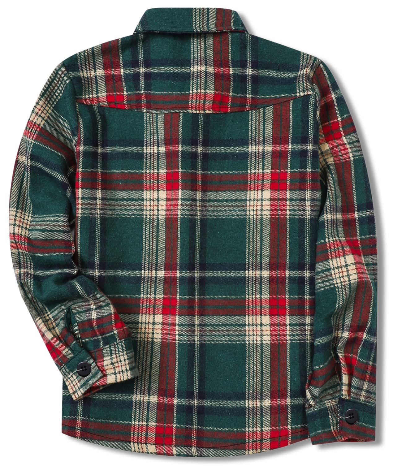 Mens Plaid Shirts Casual Long Sleeve Button Down Plaid Shirt Dad and Son Matching Shirts Christmas Green Plaid, 2XL - Image 7