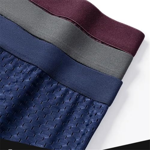 Men's Solid Color Casual Hollow Breathable Comfortable Boxer Briefs 5-Piece Set Set 4 L - Image 4
