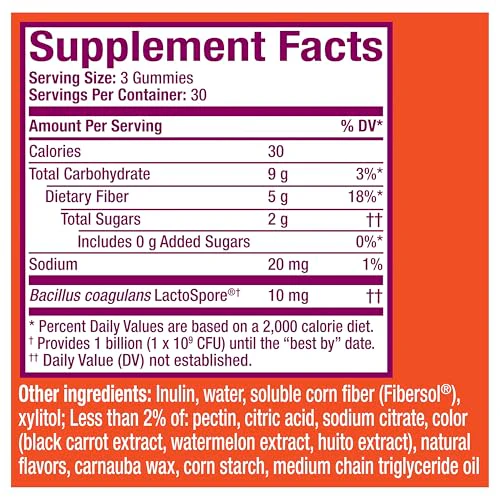 Metamucil Fiber Gummies for Adults with Probiotics for Bloating Relief, No Sugar Added Strawberry Kiwi BlackBerry Flavors, 5g Prebiotic Plant Based Fiber Supplement Blend, 90 Count - Image 2