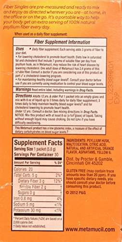 Metamucil Fiber Singles Smooth Texture Sugar Free Orange - 30 Packets - Image 7