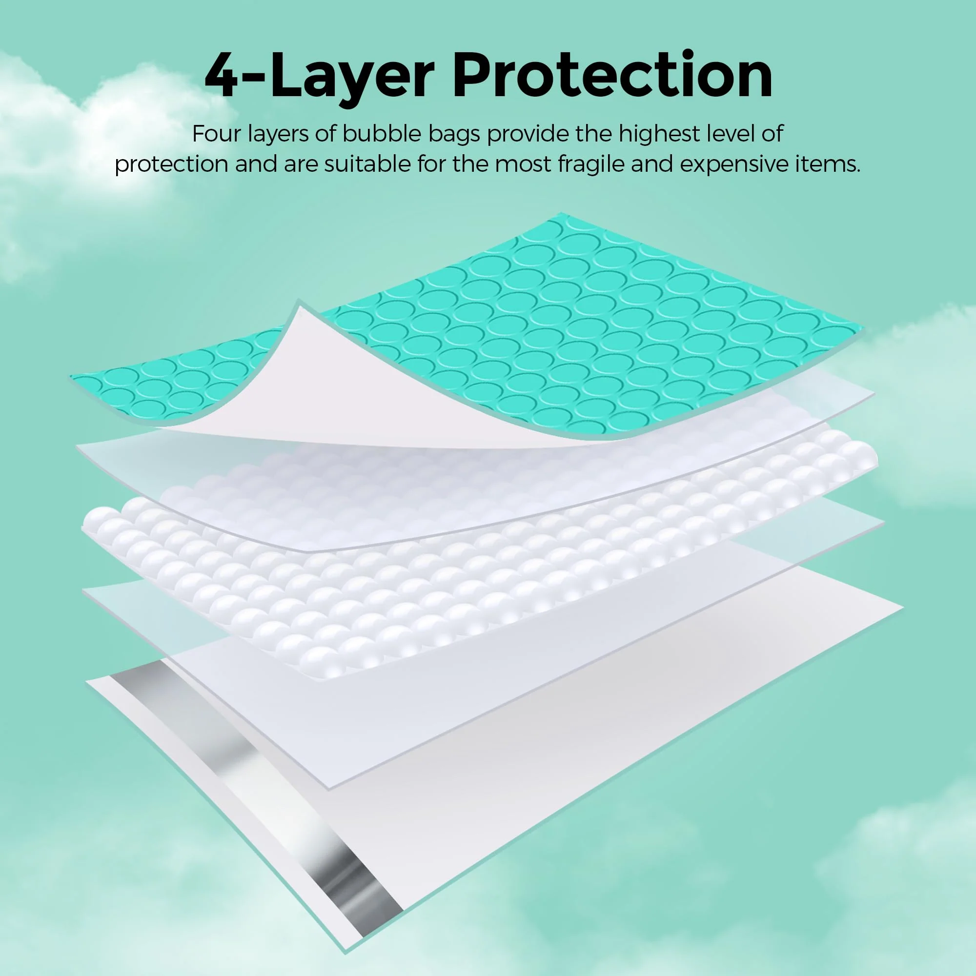 METRONIC Bubble Mailers 8.5 x 11 Inch 40 Pack Teal Waterproof Bubble Mailer Padded Envelopes Cushioning Poly for Christmas Gift, Clothes, Makeup, Books, Small Business Supplies - Image 4