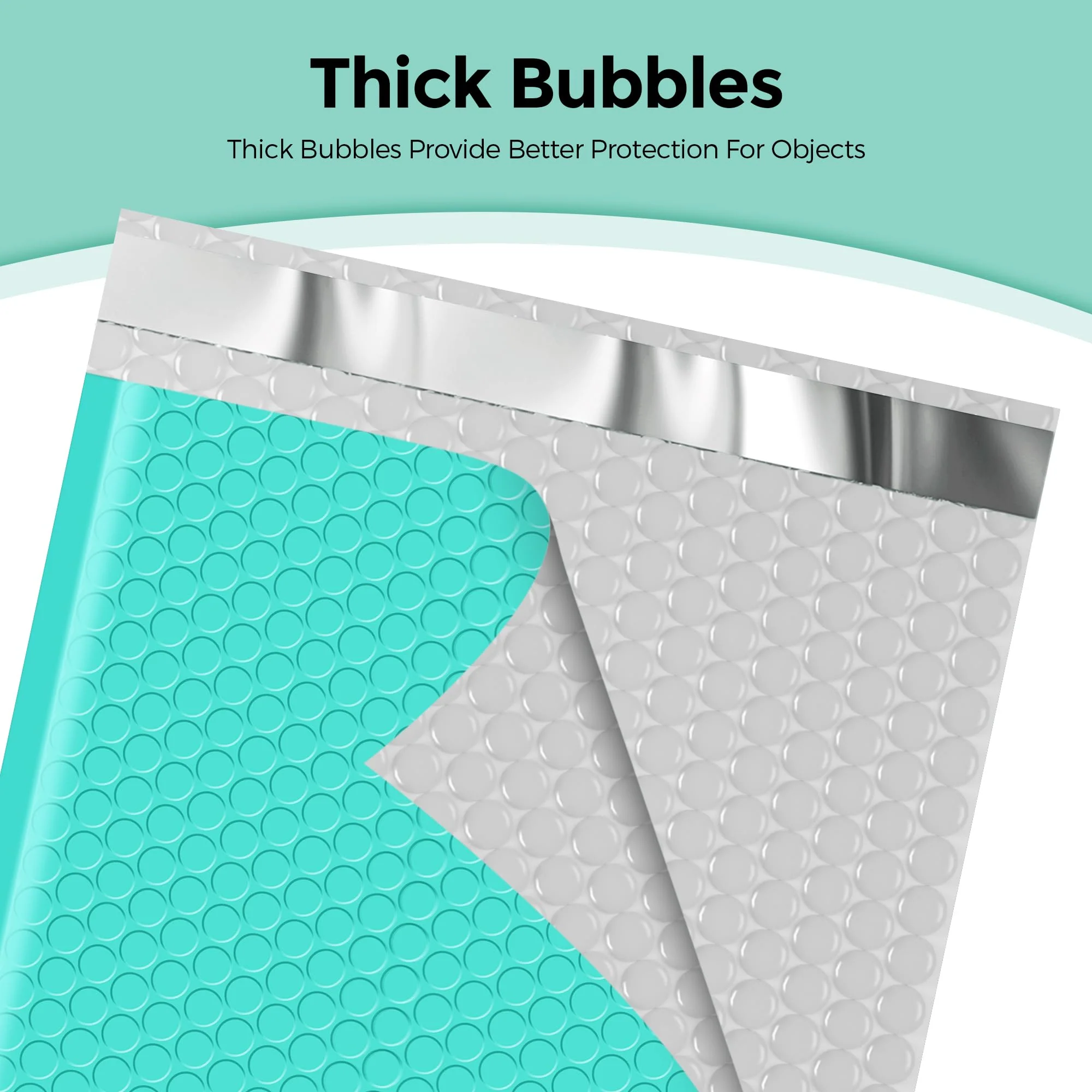METRONIC Bubble Mailers 8.5 x 11 Inch 40 Pack Teal Waterproof Bubble Mailer Padded Envelopes Cushioning Poly for Christmas Gift, Clothes, Makeup, Books, Small Business Supplies - Image 6
