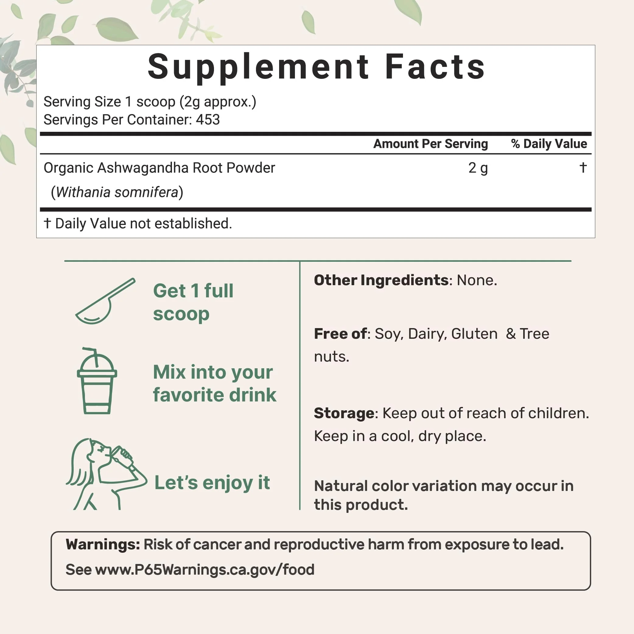 Micro Ingredients Organic Ashwagandha Root Powder | 2 Pound, No Filler, No Additives, Highly Purified | Active Withanolides, Adaptogenic Ayurvedic Herbal Supplements, Gluten Free, India Origin - Image 6