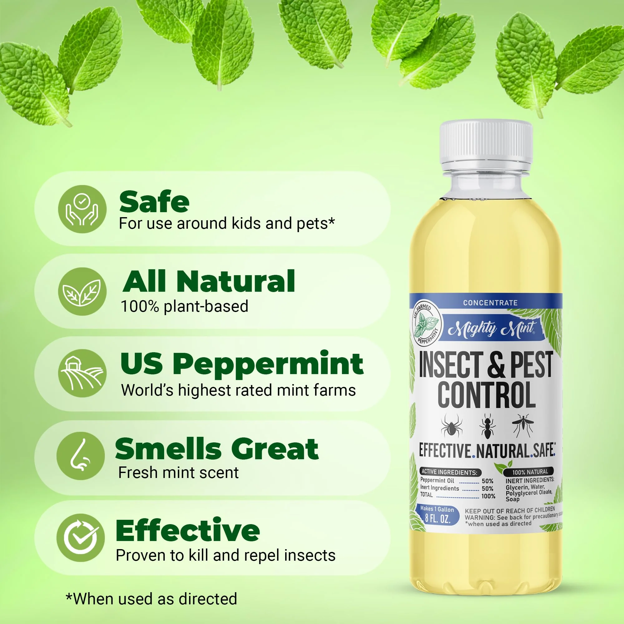 Mighty Mint Peppermint Oil Insect Repellent Concentrate– Natural Indoor & Outdoor Bug Control for Spiders, Ants, Roaches, and More – Plant-Based, Extra-Strong Formula - 8 oz - Image 6