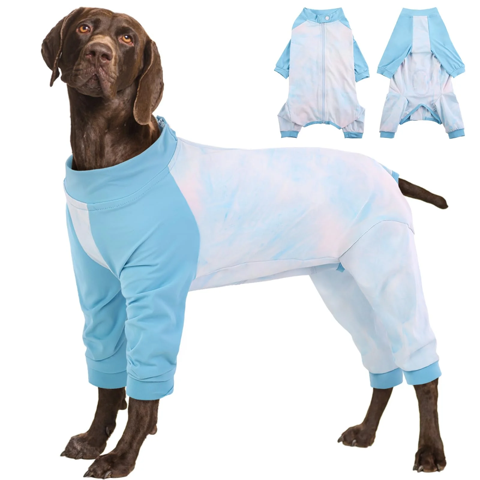MIGOHI Full Body Dog Recovery Suit - Breathable Onesie for Female Male, Anti-Licking Pajamas, Surgery Suit for Large Dogs, XL, Blue