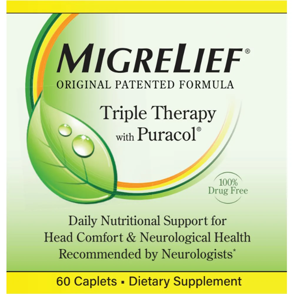 MigreLief Original Triple Therapy with Puracol - Nutritional Support for Migraine Sufferers - 60 Caplets/1 Month Supply - Image 5