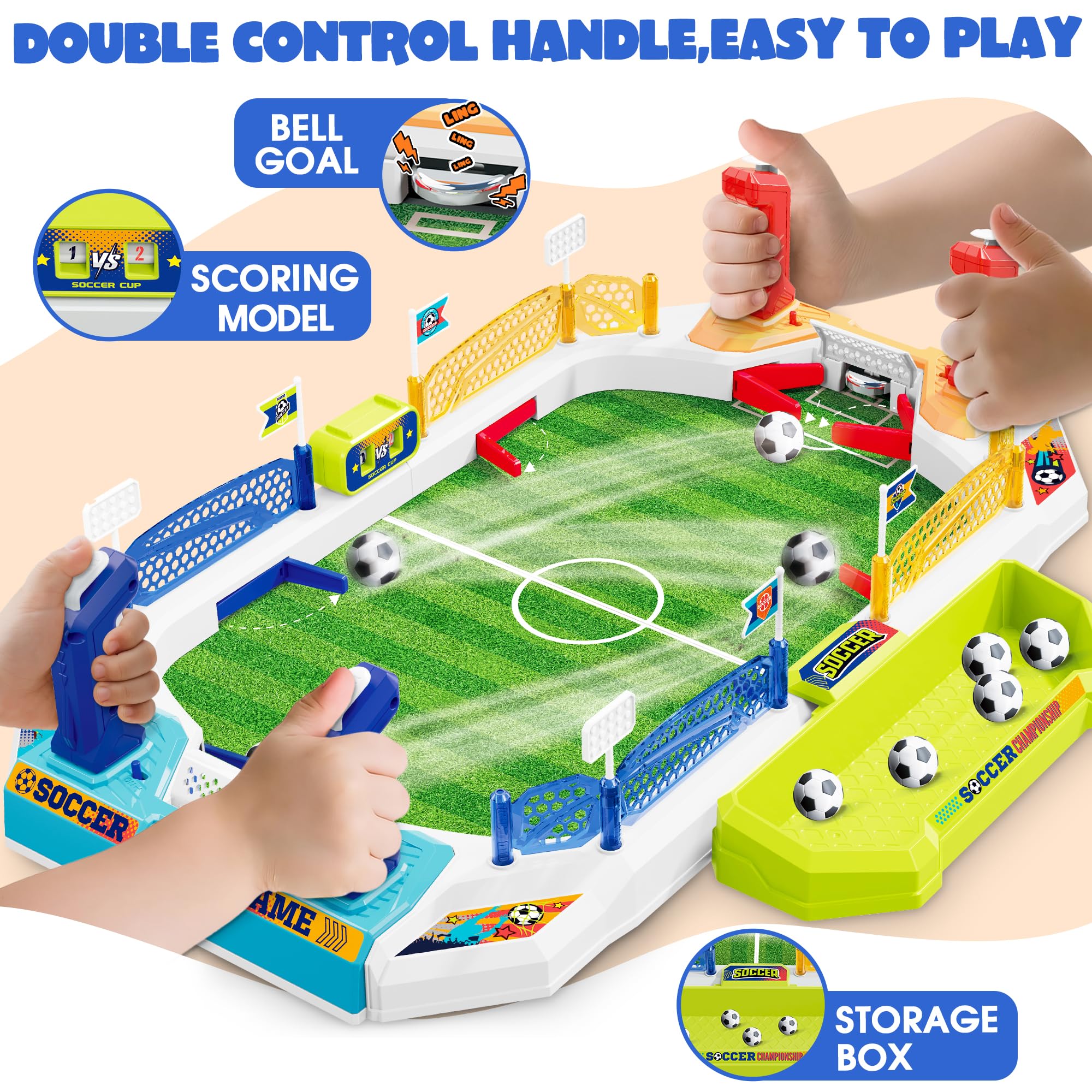 Mini Soccer Board Game for Kids, Birthday Christmas Soccer Gifts for 3 4 5 6 7 8-12 Year Old Boys, Football Table Toys, Pinball Interactive Sports Game for Indoor, Home Party, Family, Playroom, Travel - Image 4