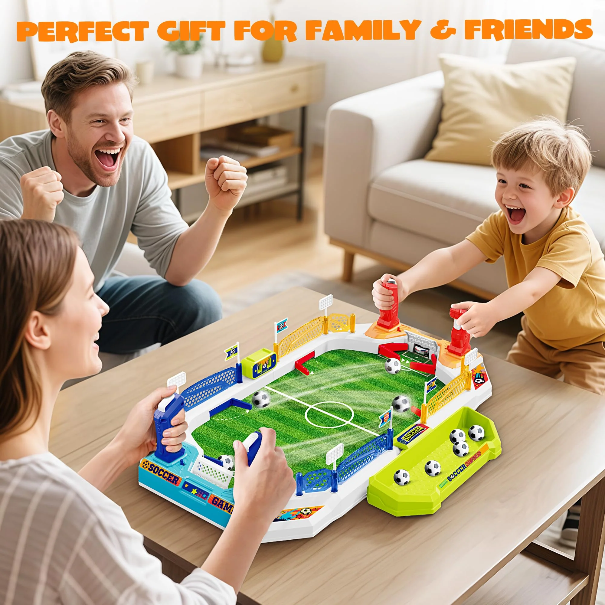 Mini Soccer Board Game for Kids, Birthday Christmas Soccer Gifts for 3 4 5 6 7 8-12 Year Old Boys, Football Table Toys, Pinball Interactive Sports Game for Indoor, Home Party, Family, Playroom, Travel - Image 7