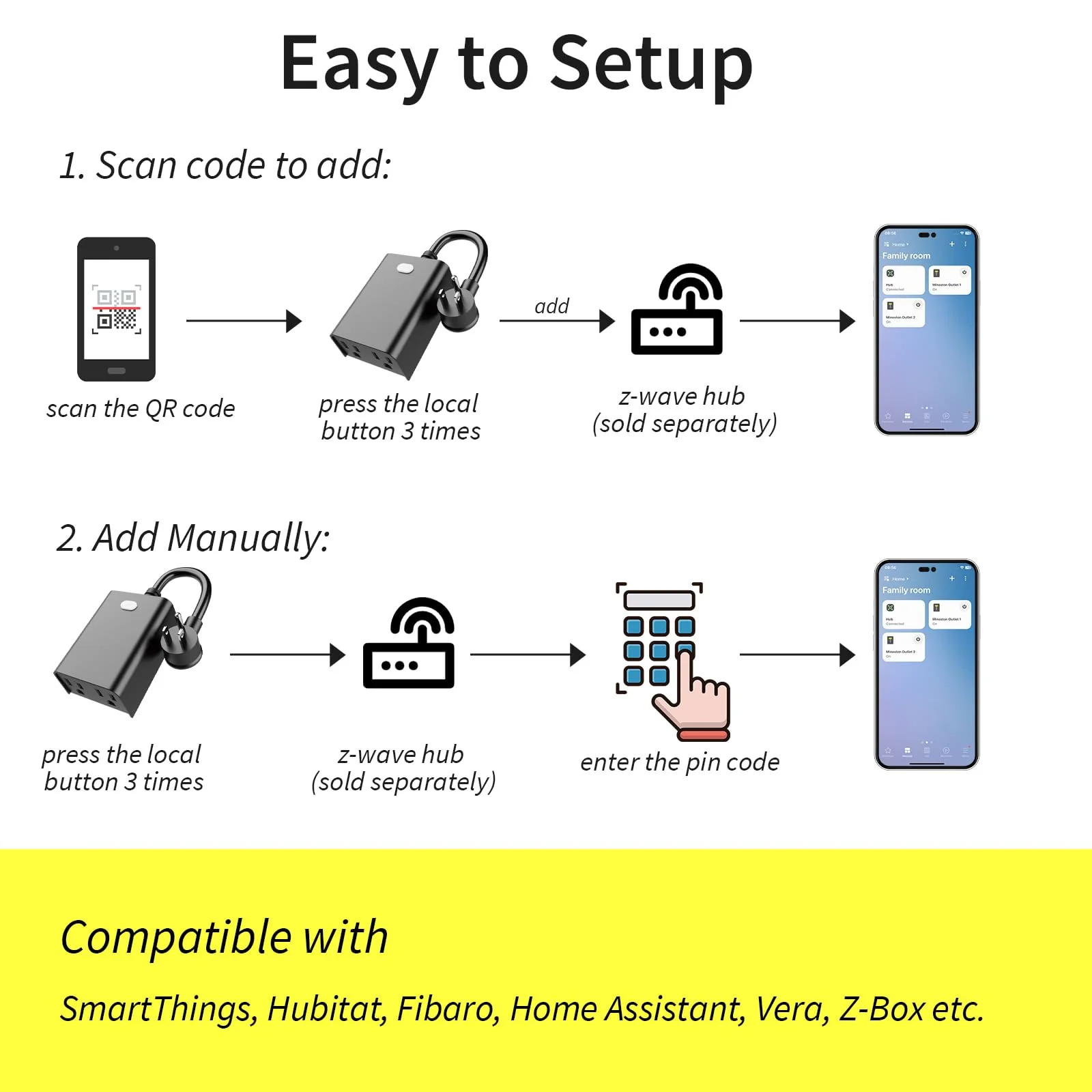 Minoston 800 Series Z-Wave Plug, Outdoor Zwave Smart Plug with 2 Individual Outlets, Waterproof Z-Wave Smart Outlet for Christmas Lights Compatible with SmartThings, Alexa, Zwave Hub Required (MP24Z) - Image 7