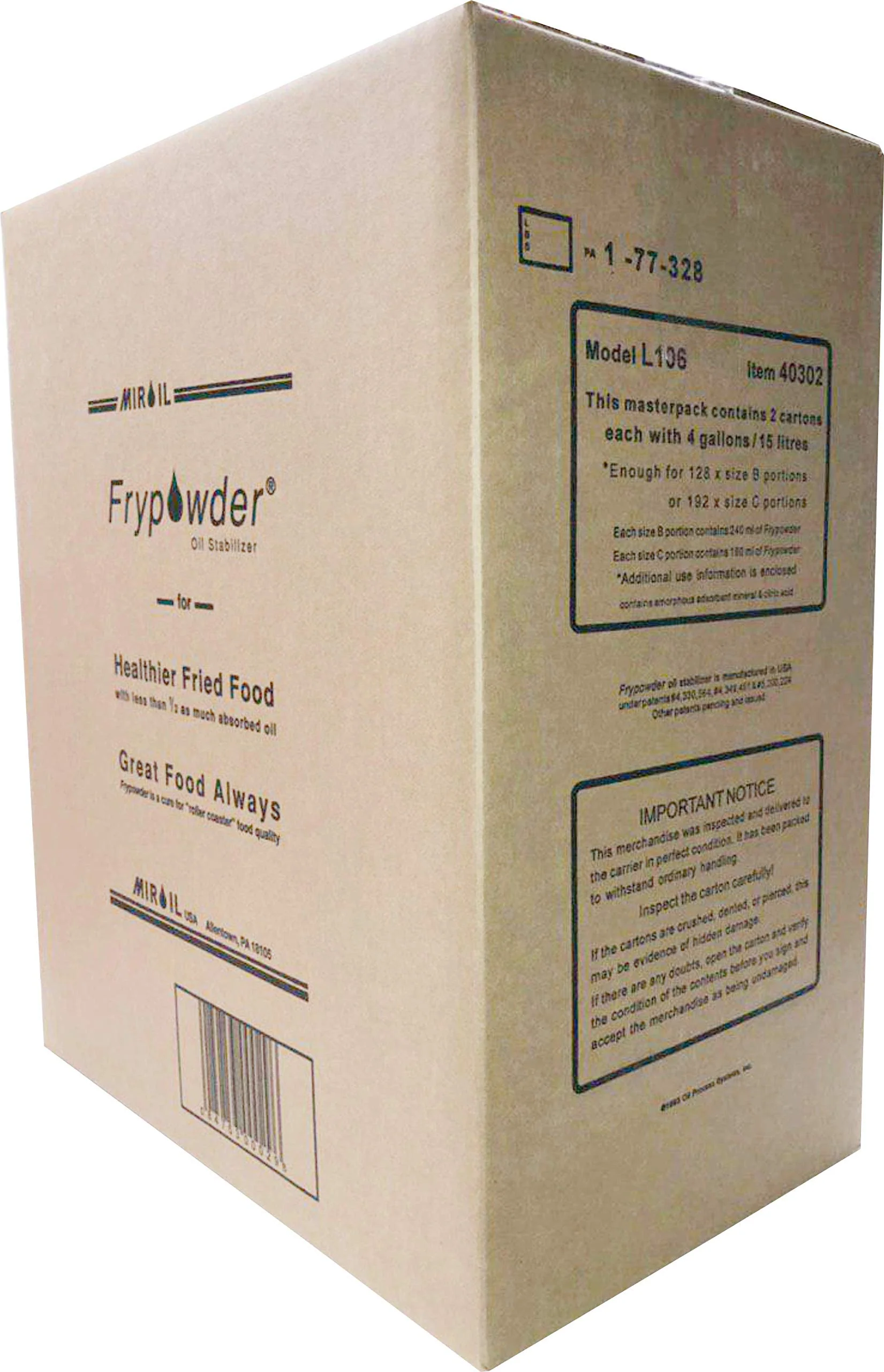 MirOil L106 Fry Powder Oil Stabilizer and Filter Aid, Deep Fryer Cooking Oil Saver, Removes Fryer Grease Contaminants & Carbon Deposits, Helps Save Grease, 2 x 4 Gallons of L104 (8Gallons) Fry Powder - Image 2