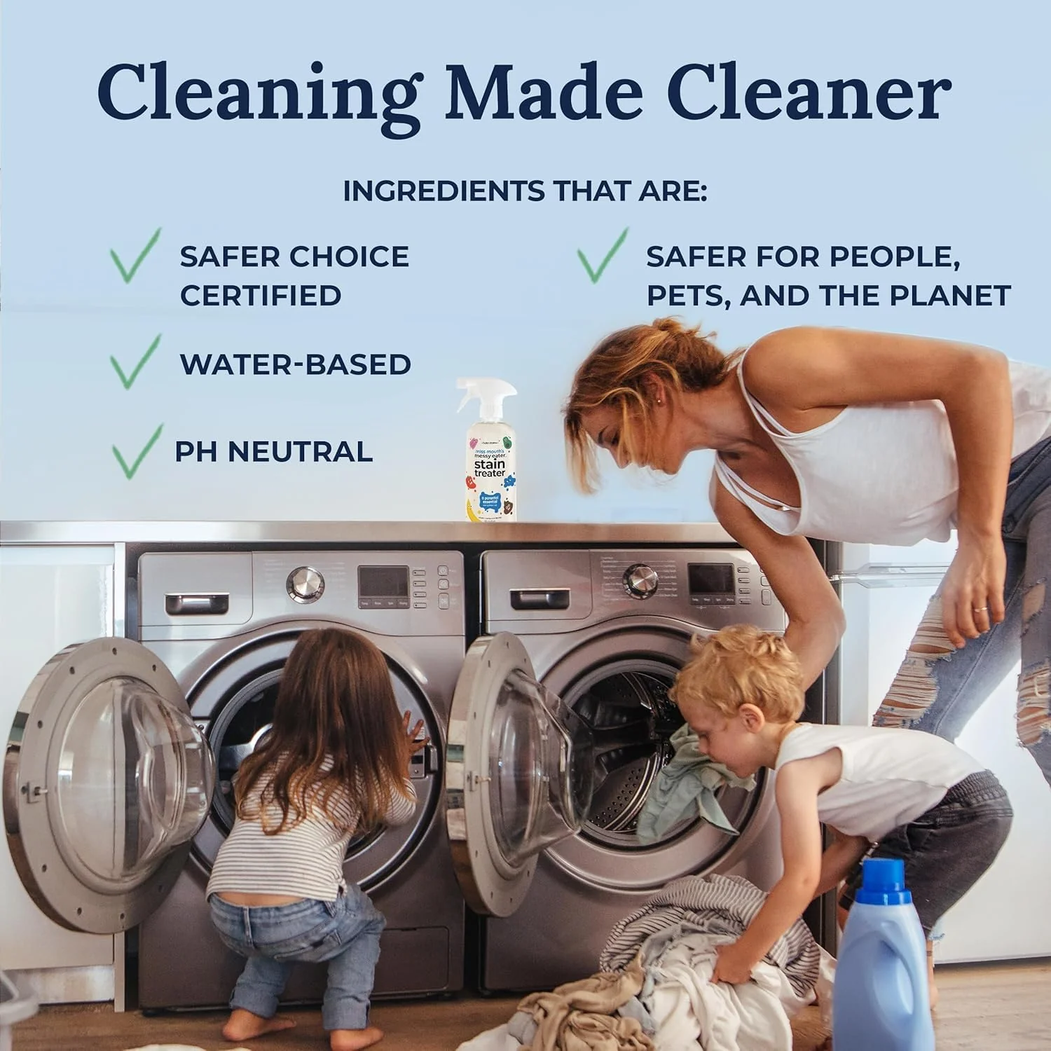 Miss Mouth’s Messy Eater Stain Treater Double Trouble Bundle - 2-Pack of 16oz Stain Remover - Newborn & Baby Essentials - No Dry Cleaning Food, Grease, Coffee Off Laundry, Underwear, Fabric - Image 5