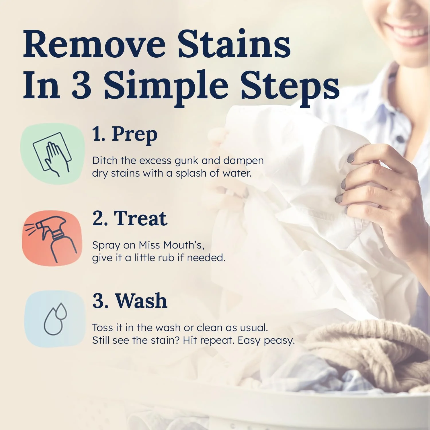 Miss Mouth's Messy Eater Stain Treater Spray - 16oz Stain Remover - Newborn & Baby Essentials - No Dry Cleaning Food, Grease, Coffee Off Laundry, Underwear, Fabric - Image 3