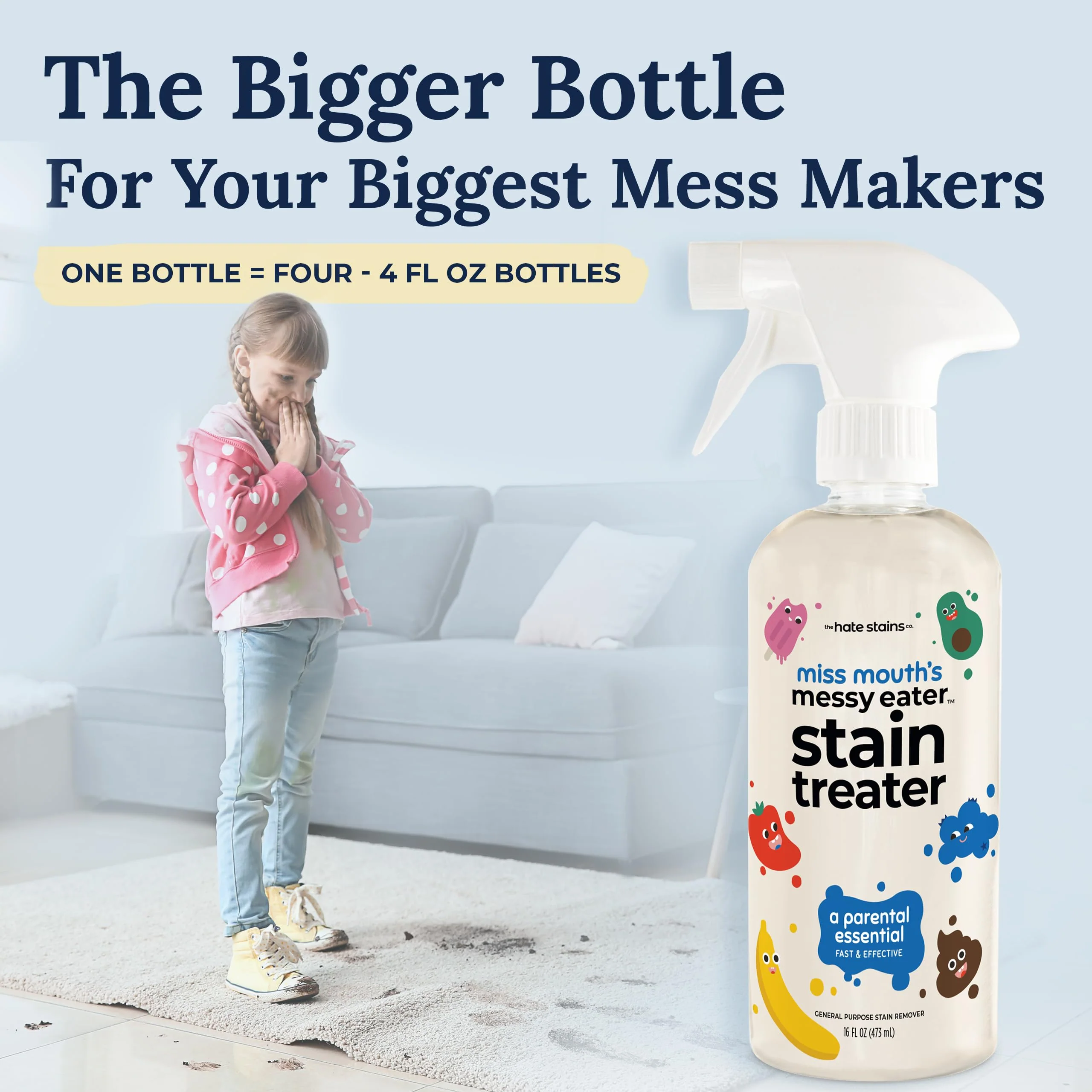 Miss Mouth's Messy Eater Stain Treater Spray - 4oz 3 Pack Stain Remover - Newborn & Baby Essentials - No Dry Cleaning Food, Grease, Coffee Off Laundry, Underwear, Fabric - Image 59