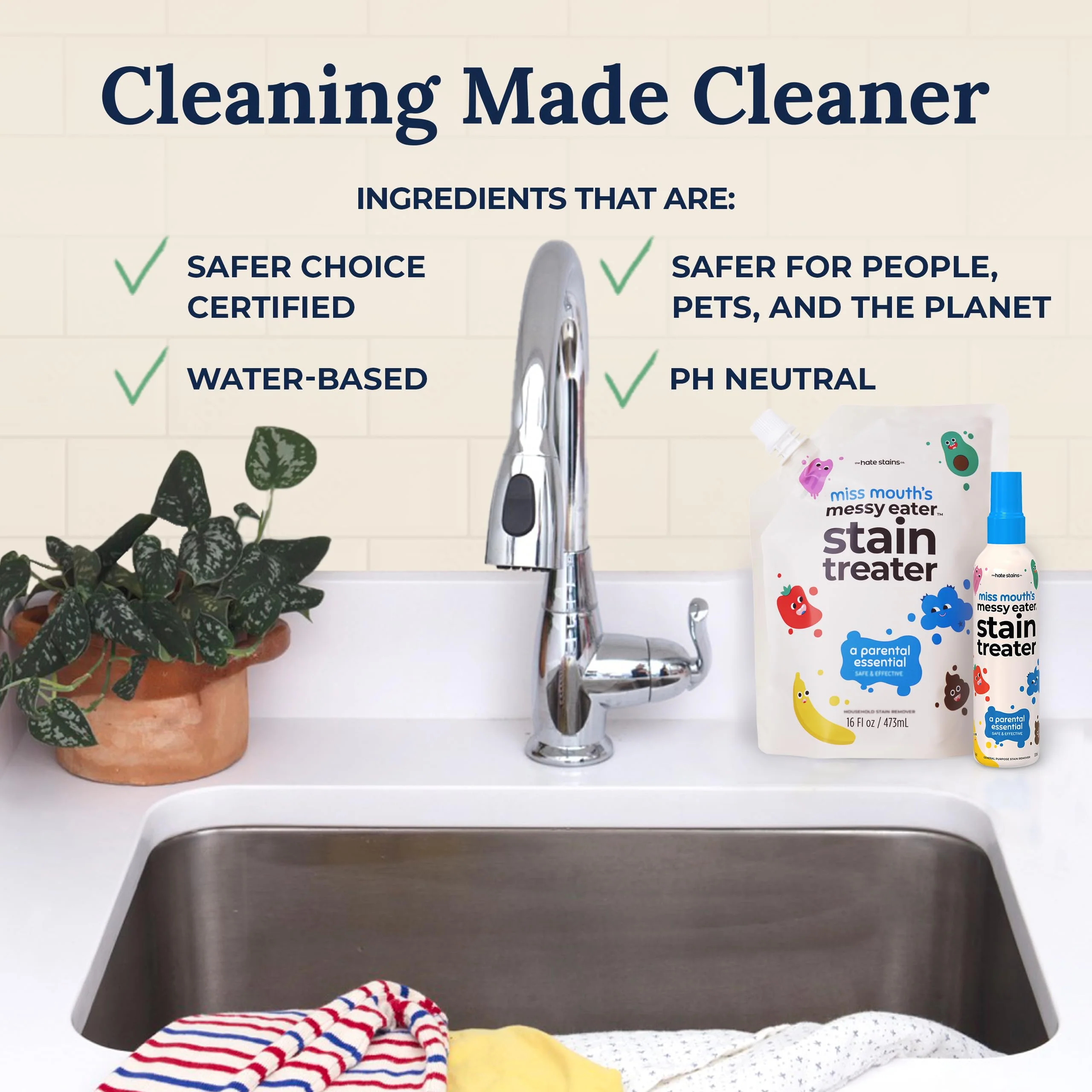 Miss Mouth's Messy Eater Stain Treater Spray - 4oz 3 Pack Stain Remover - Newborn & Baby Essentials - No Dry Cleaning Food, Grease, Coffee Off Laundry, Underwear, Fabric - Image 71