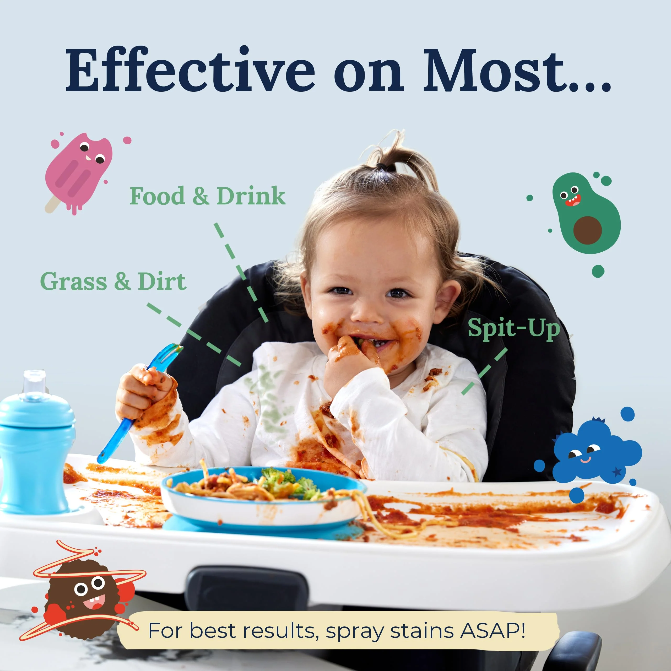 Miss Mouth's Messy Eater Stain Treater Spray - 4oz 3 Pack Stain Remover - Newborn & Baby Essentials - No Dry Cleaning Food, Grease, Coffee Off Laundry, Underwear, Fabric - Image 80