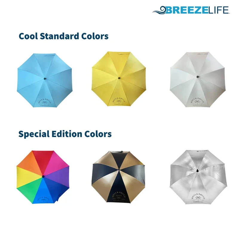 MISTERBREEZE Gray Umbrella with Fan and Mister. A portable misting fan that blocks 99.9% of all UVA and UVB rays. Personal outdoor sun protection at festivals, beach, golf or other sports activities. - Image 4