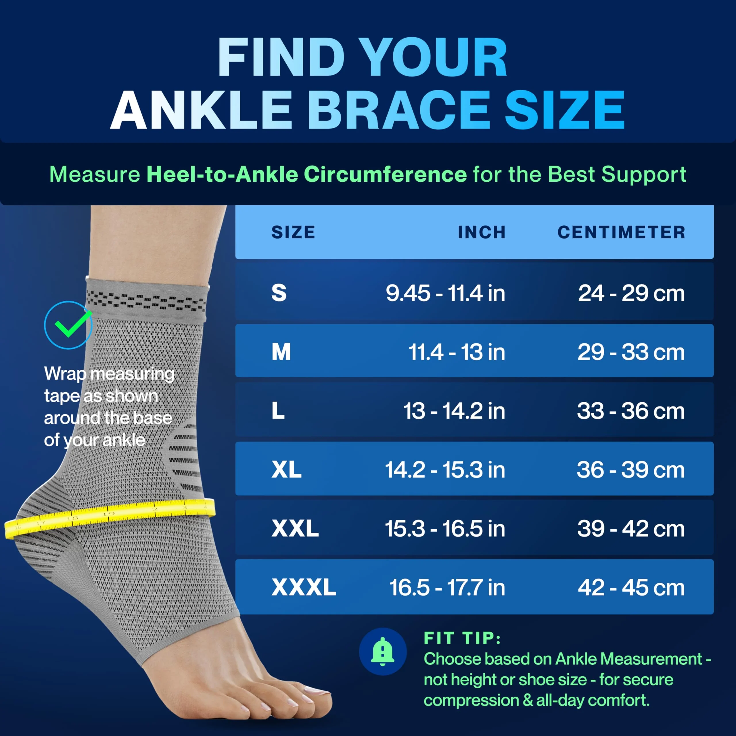 Modvel Foot & Ankle Brace Socks for Sprained Ankle Compression Sleeve - Plantar Fasciitis Relief Brace, Foot Support for pain Women & Men - Tendonitis & Arthritis Feet Sleeve, Stabilizing Ankles Wrap - Image 7
