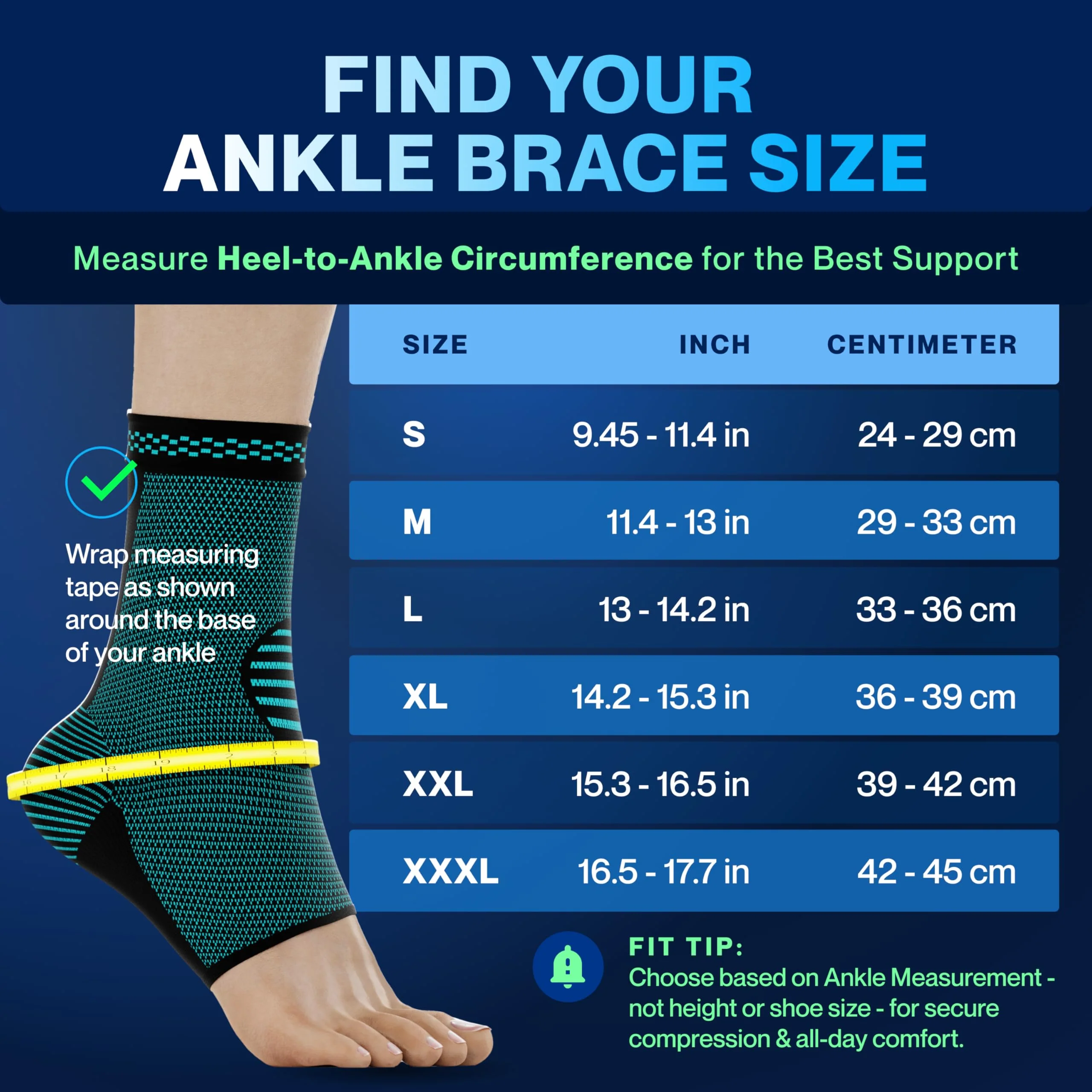 Modvel Foot & Ankle Brace Socks for Sprained Ankle Compression Sleeve - Plantar Fasciitis Relief Brace, Foot Support for pain Women & Men - Tendonitis & Arthritis Feet Sleeve, Stabilizing Ankles Wrap - Image 7