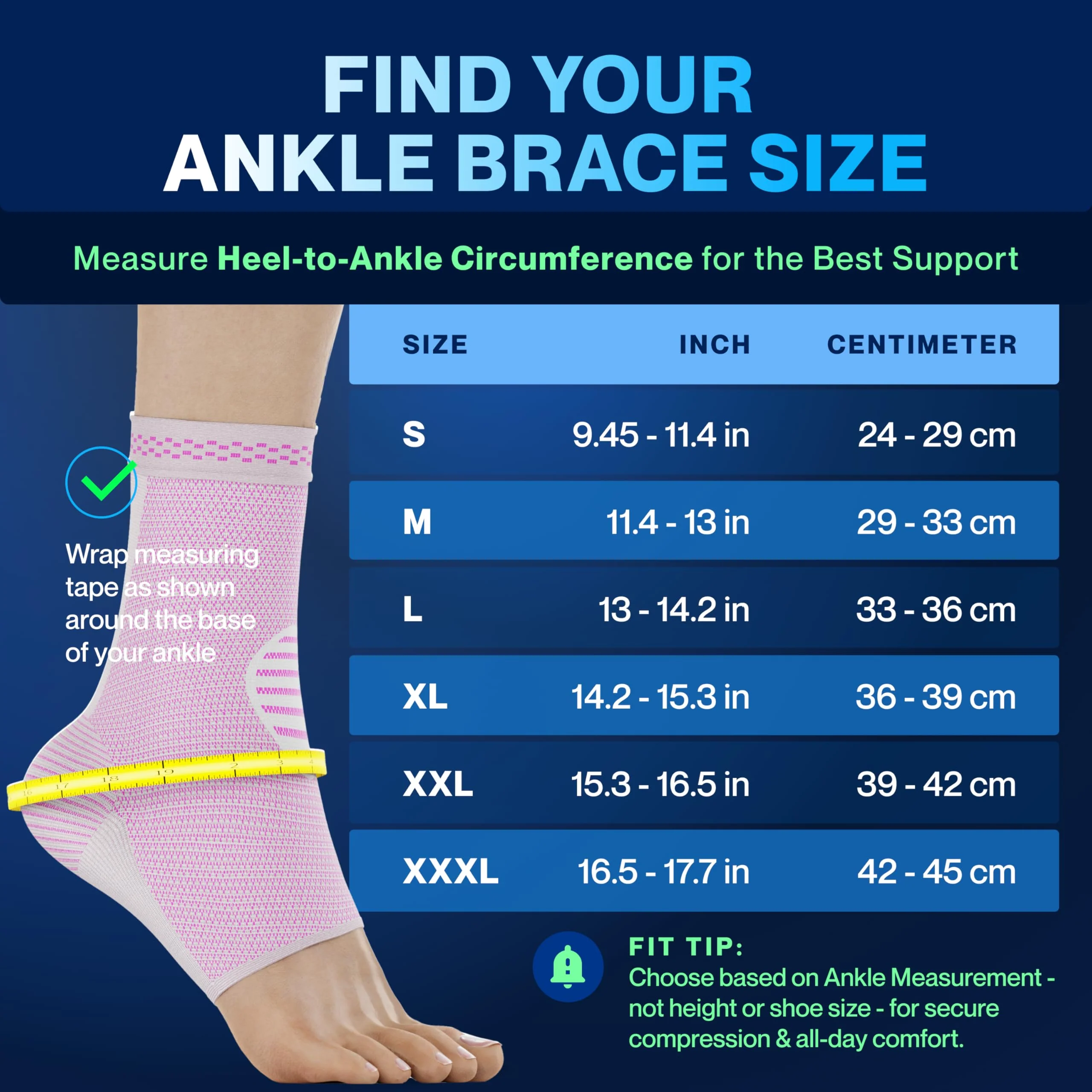 Modvel Foot & Ankle Brace Socks for Sprained Ankle Compression Sleeve - Plantar Fasciitis Relief Brace, Foot Support for pain Women & Men - Tendonitis & Arthritis Feet Sleeve, Stabilizing Ankles Wrap - Image 7