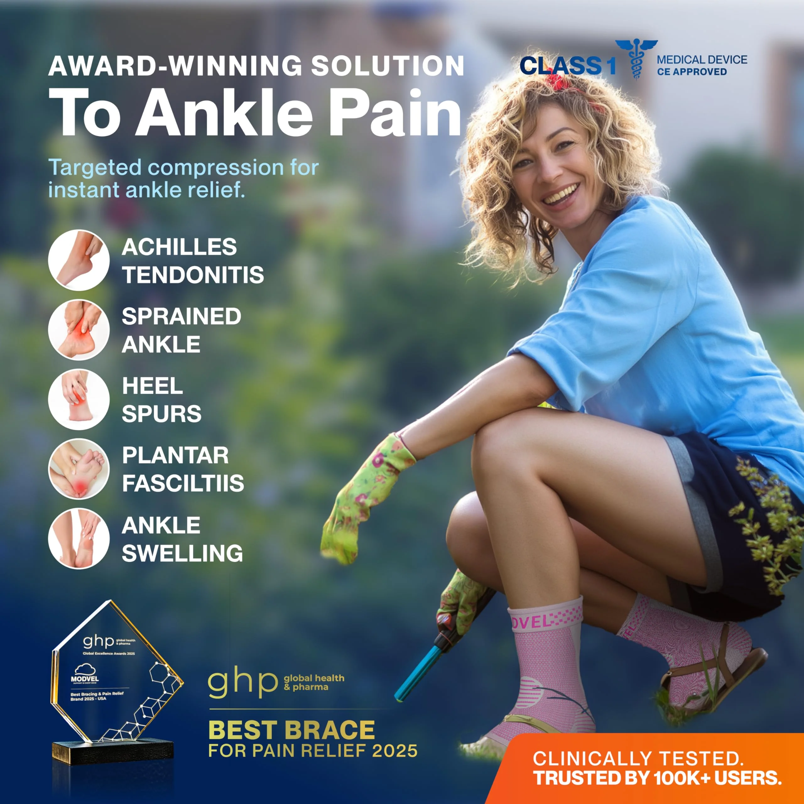 Modvel Foot & Ankle Brace Socks for Sprained Ankle Compression Sleeve - Plantar Fasciitis Relief Brace, Foot Support for pain Women & Men - Tendonitis & Arthritis Feet Sleeve, Stabilizing Ankles Wrap - Image 9