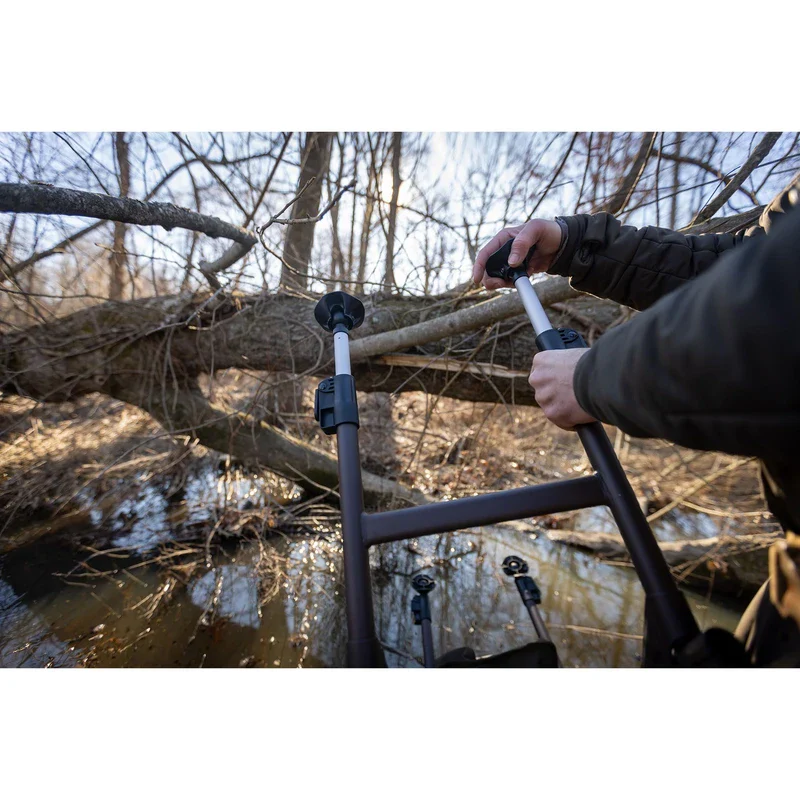 Momarsh Lightweight Adjustable Mobile Bench Seat | Weather-Proof Bench Seat with Breathable, Quick Dry Mesh, Removable Pocket, Drink Holder, and Adjustable Carry Strap | Must Have Hunting Gear - Image 4