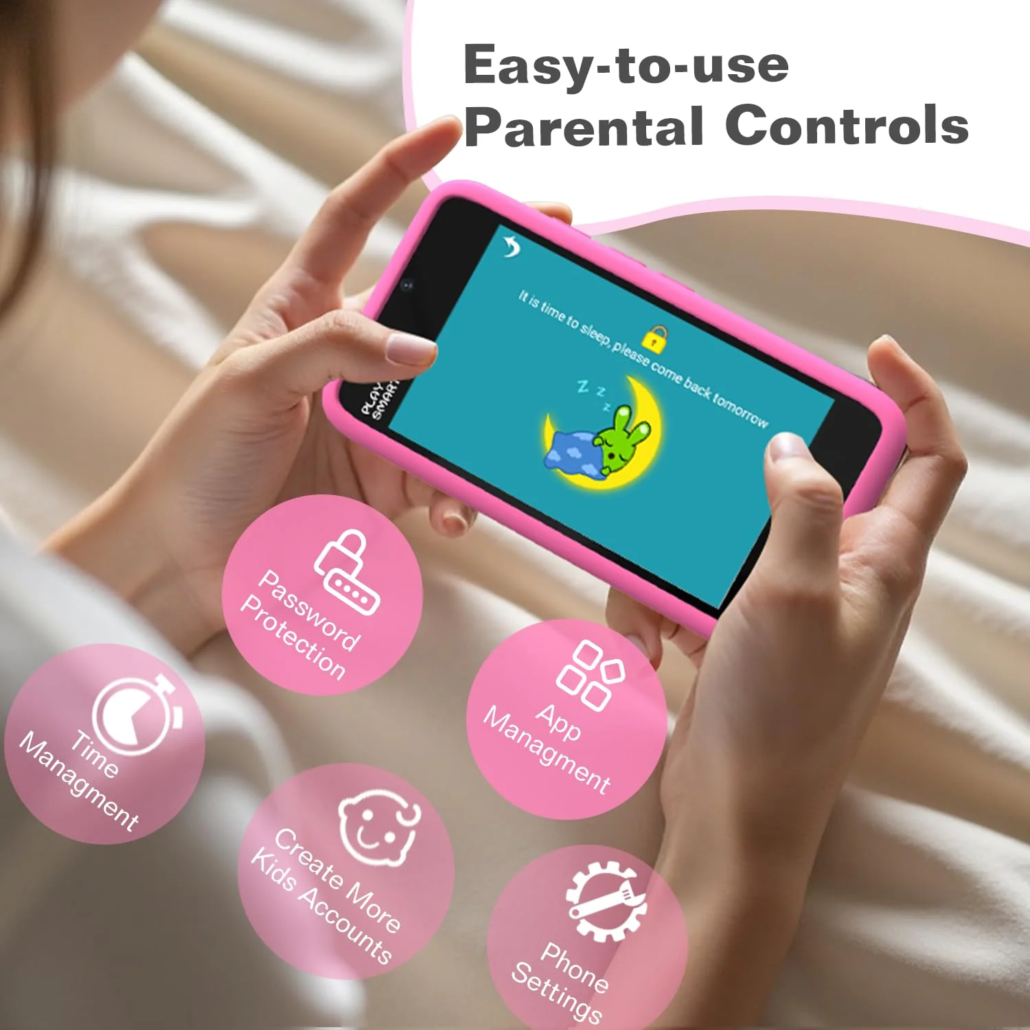 MOMILLA Toys Kids Smart Phone for Girls, 3.97” Cell Phone with Dual Cameras, Stickers & Frames, 200+ Games, 16GB Storage, Educational Mini Toddler Play Toy, Christmas Birthday Gift for Kids Age 3-10 - Image 3