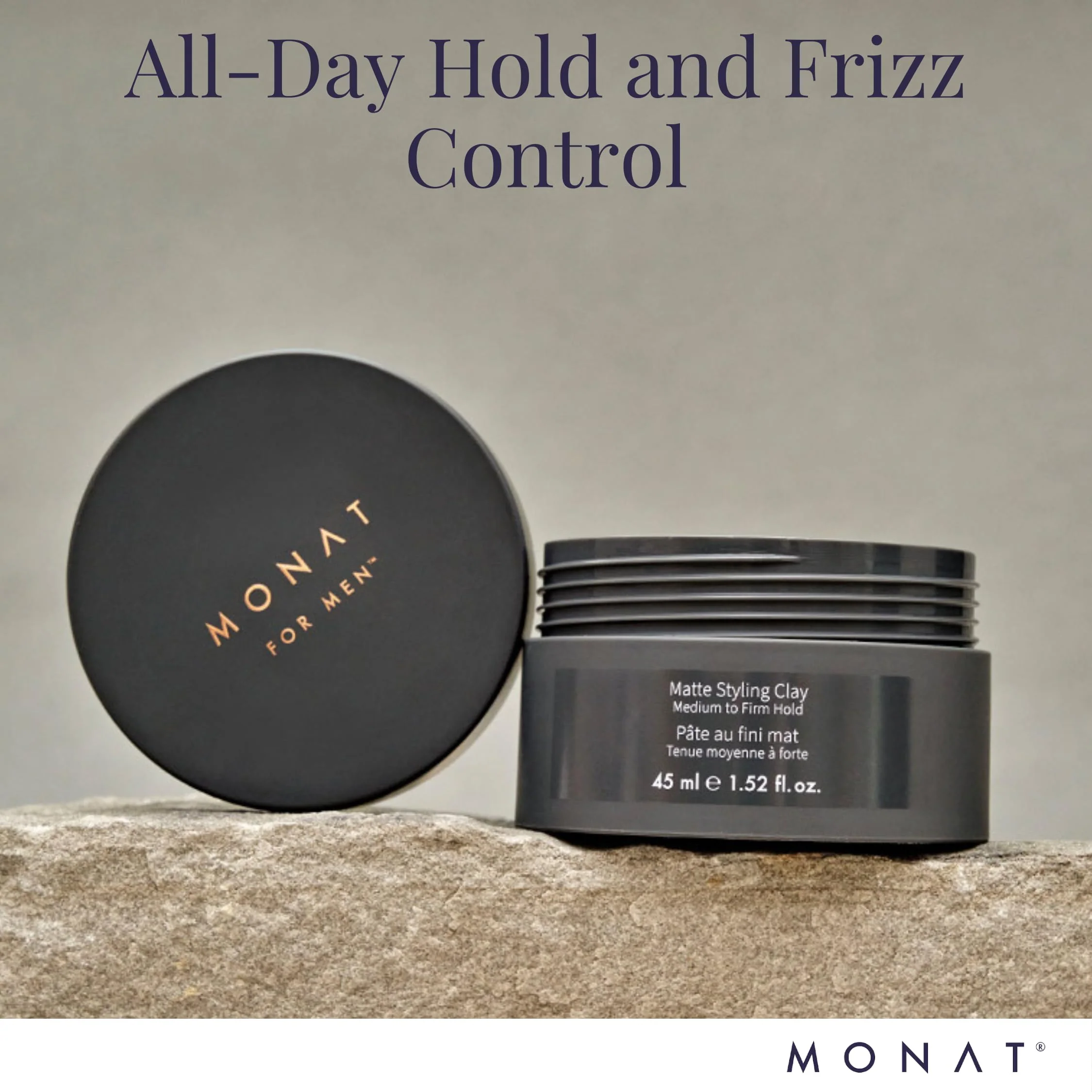 MONAT Matte Styling Clay for Men - Water and Clay-Based Hair Paste to Create Thicker-Looking Hair, Easy-to-Shape Net Wt. 45 ml / 1.52 fl. oz. - Image 6