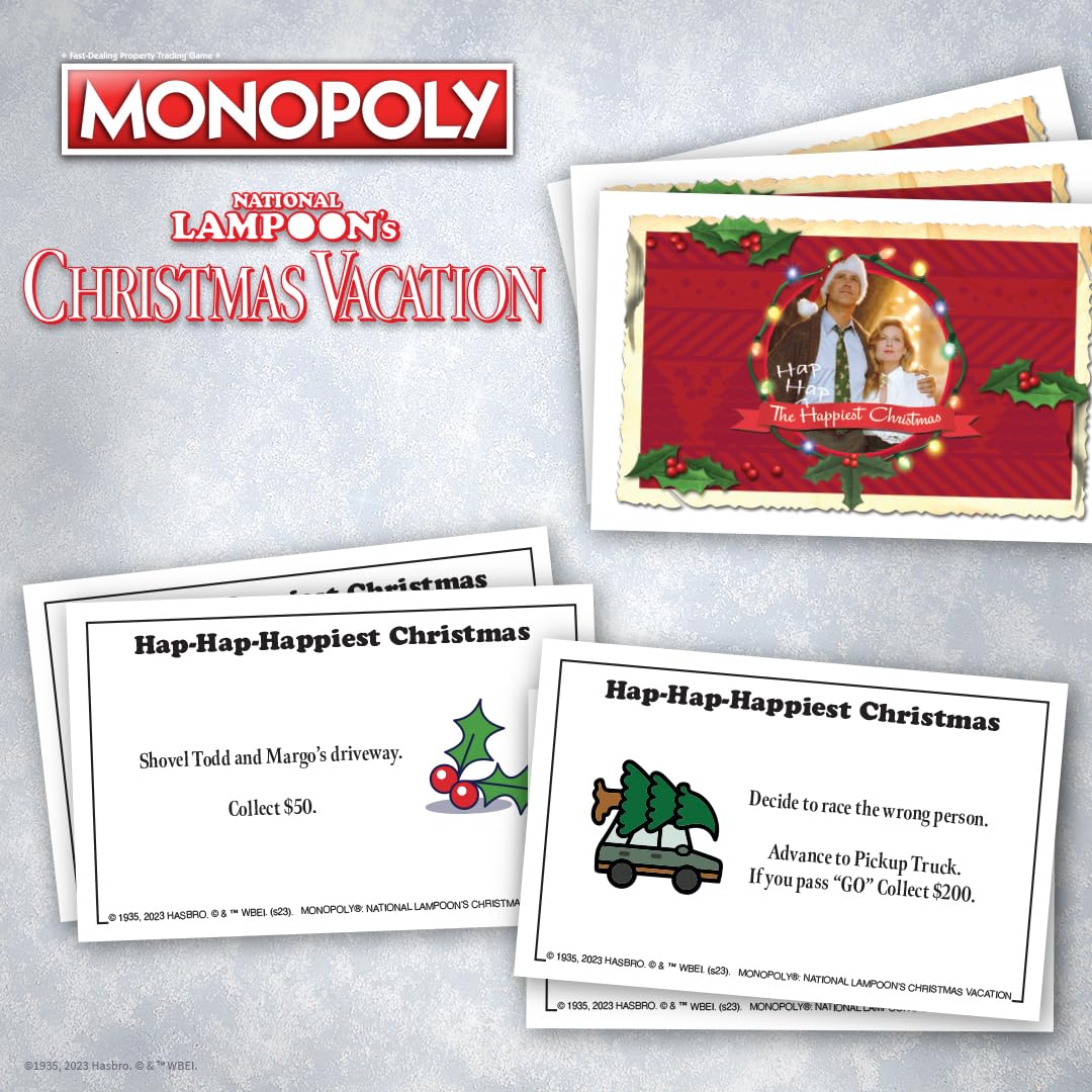 Monopoly National Lampoons Christmas Vacation, Featuring Themed Tokens Squirrel, Egg Nog Glass, Chainsaw & More, 2-6 Players, Ages 15+, Play Time 60+, Officially Licensed National Lampoons Board Game - Image 3