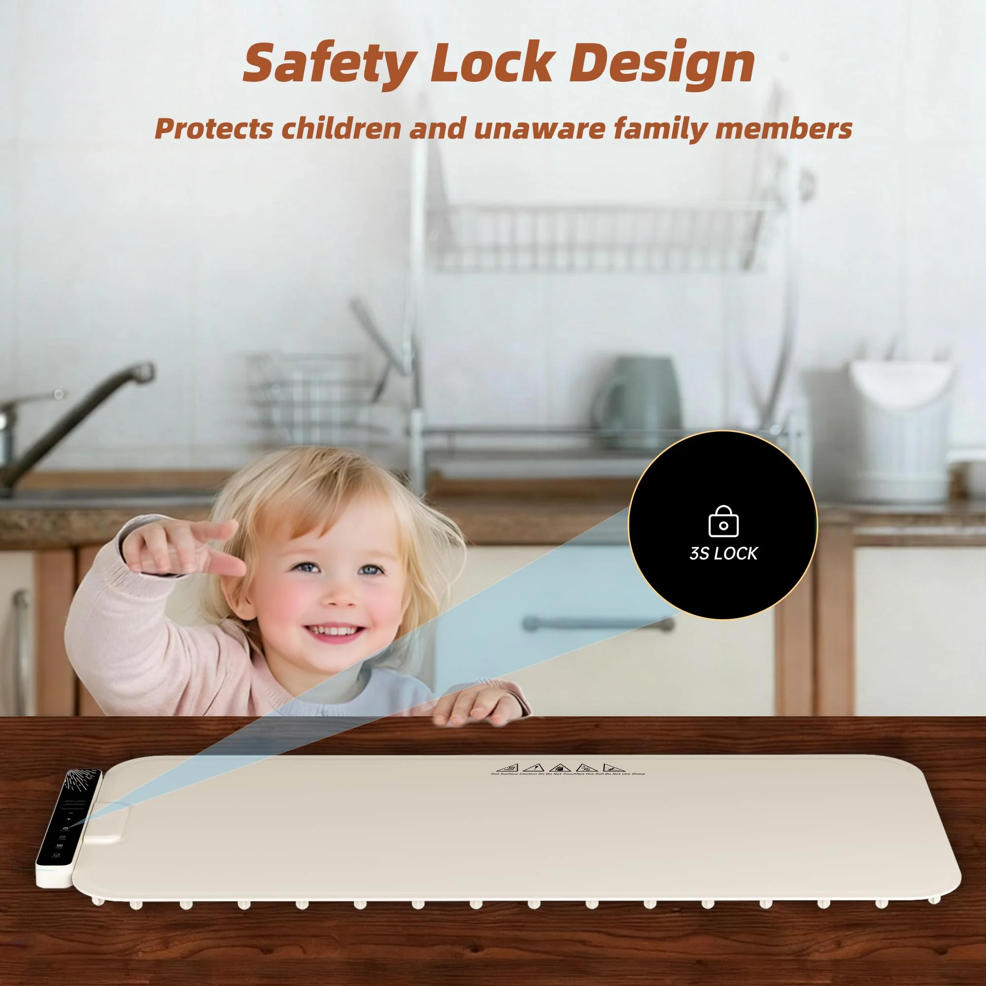 Monteka Warming Mat for Food 37"×15", Electric Warming Trays with APP & Button Control, Silicone Fast Heating Mat for Countertop, Rollable Dishwasher Safe Food Warmer for Parties Buffets Home Travel - Image 2