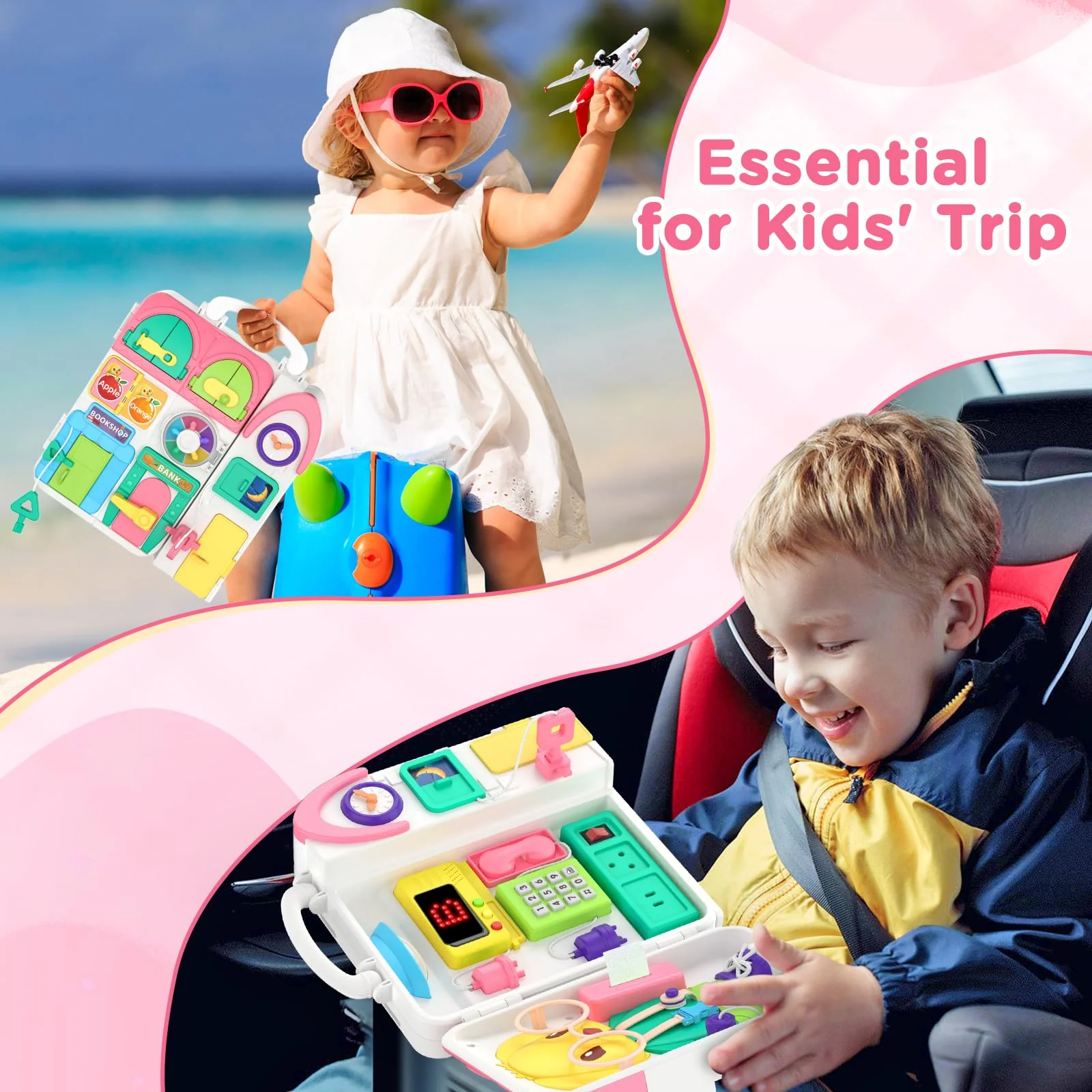 Montessori Toys for 1+ Year Old Girl Gifts, Busy Board Educational Toddler Toy Age 1-2, First Christmas 1st Birthday Gifts for 1+ Year Old Girl Boy - Image 2