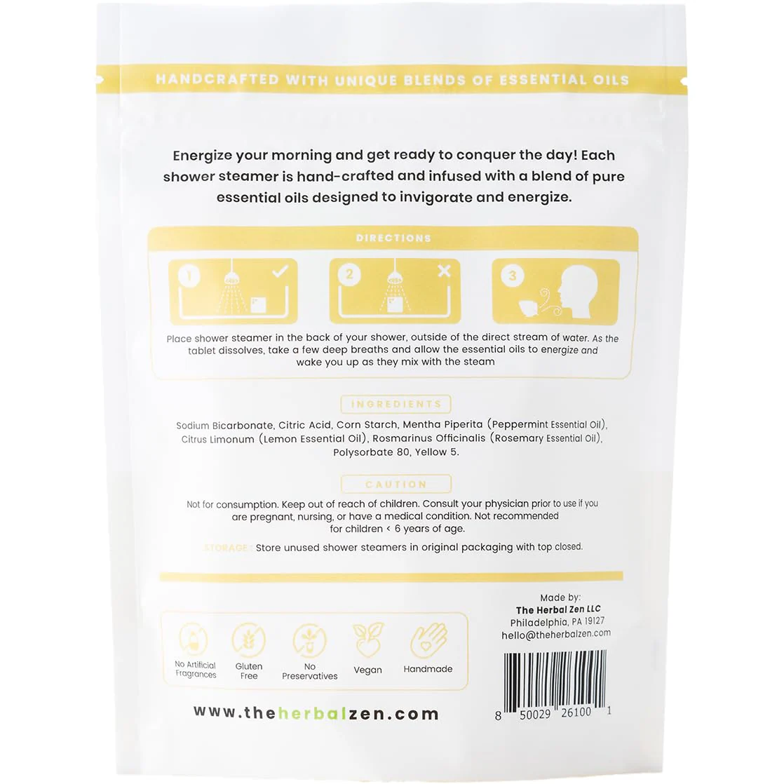 Morning Energy Shower Steamers Aromatherapy for Energy - Christmas Gift - Adult Stocking Stuffer - USA Made - Peppermint & Lemon Shower Bomb Tablets -Soothing Natural Essential Oils (10 Pack) - Image 2