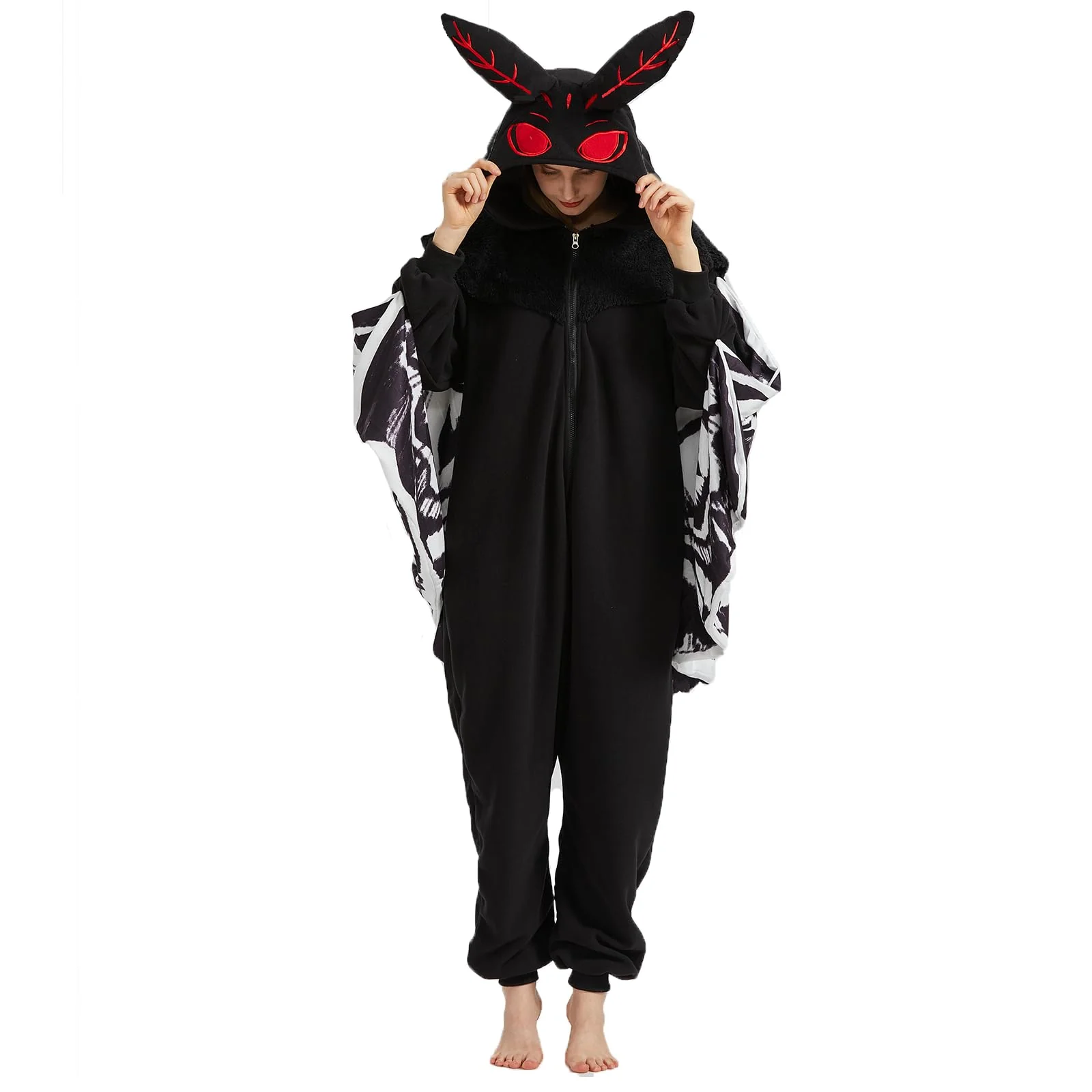 MORNINGFLY Mothman Onesie Pajamas Mothman Costume Adult Halloween Onesie Christmas Cosplay Unisex Party Costume - Image 3