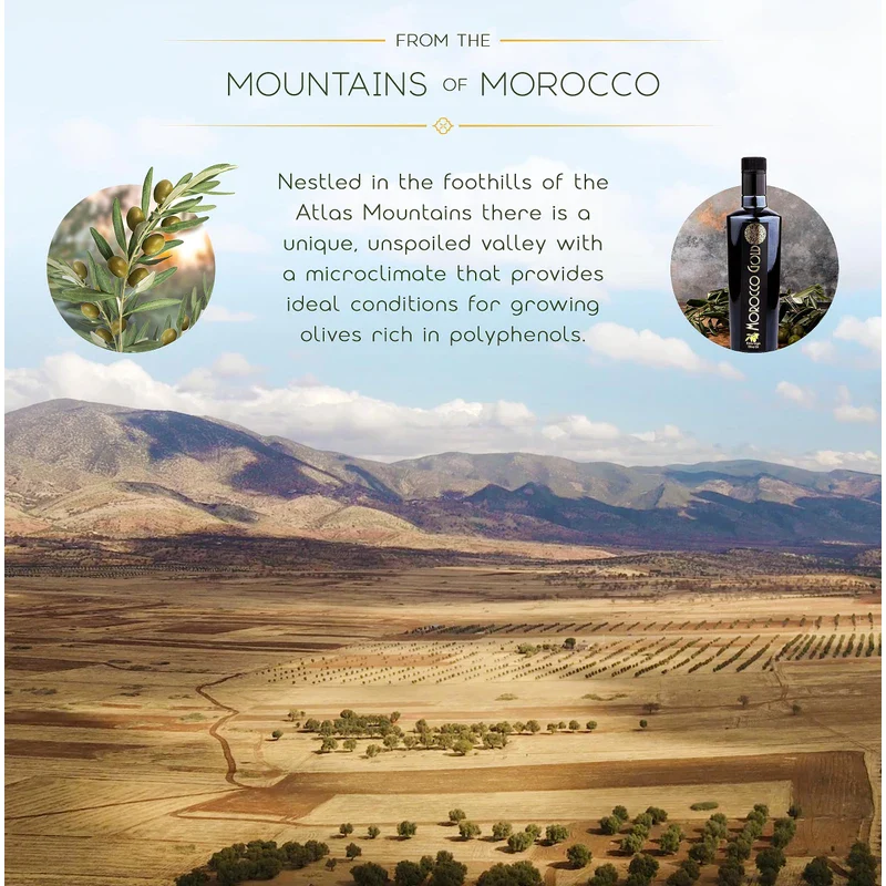 Morocco Gold Single Estate Extra Virgin Olive Oil, Unfiltered, Unblended, High in Polyphenols, Pure & Natural, 500ml - Image 3