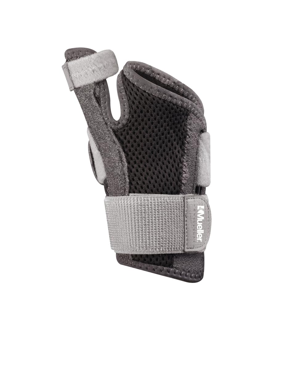 MUELLER Sports Medicine Adjust-to-Fit Thumb Brace, Spica Splint, Thumb Pain Relief Stabilizer for Men and Women, Ideal for De Quervain's Tenosynovitis, Arthritis, Sprains, Fits Right or Left, Gray, One Size - Image 2