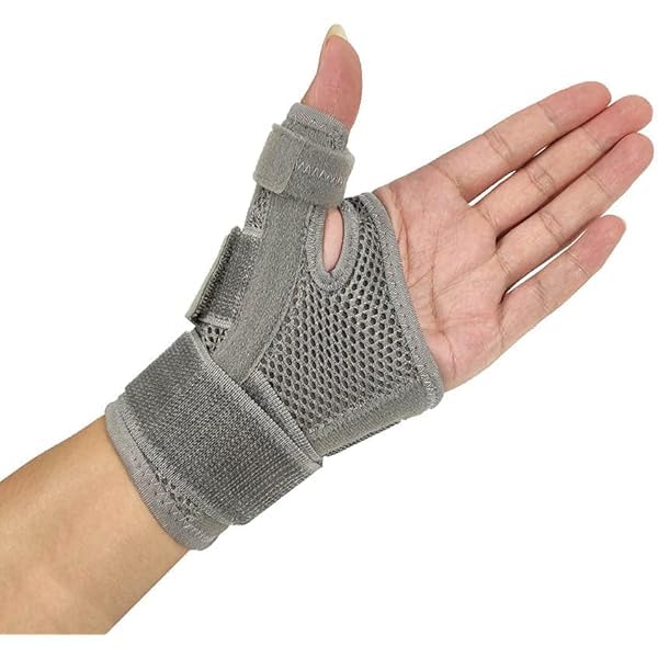 MUELLER Sports Medicine Adjust-to-Fit Thumb Brace, Spica Splint, Thumb Pain Relief Stabilizer for Men and Women, Ideal for De Quervain's Tenosynovitis, Arthritis, Sprains, Fits Right or Left, Gray, One Size - Image 3