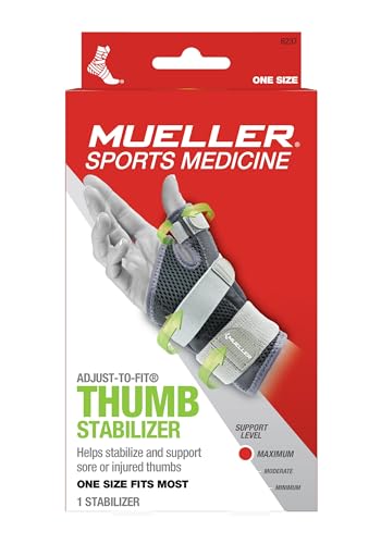 MUELLER Sports Medicine Adjust-to-Fit Thumb Brace, Spica Splint, Thumb Pain Relief Stabilizer for Men and Women, Ideal for De Quervain's Tenosynovitis, Arthritis, Sprains, Fits Right or Left, Gray, One Size - Image 5