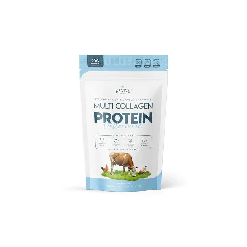 Multi Collagen Protein Powder (1kg) - Types I, II, III, V & X - Hydrolyzed Grass Fed Bovine, Wild Caught Fish, & Free-Range Chicken & Eggshell Collagen. Non-GMO, Halal. - Image 2