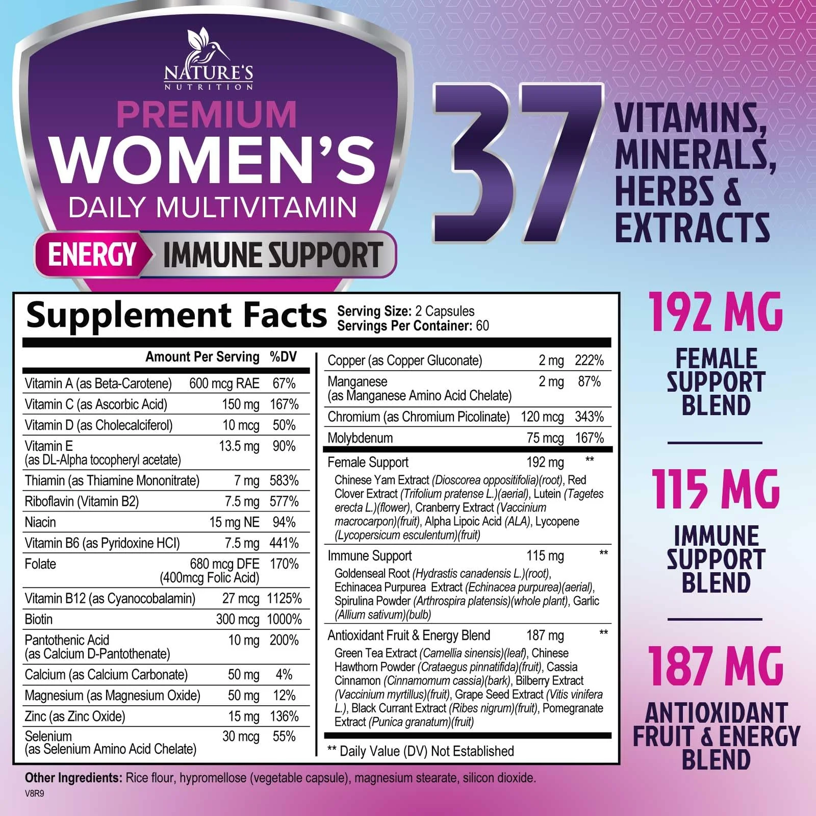Multivitamin for Women - Womens Daily Multi Vitamin & Multimineral Supplement with Vitamins A, C, D, E, B6, B12, Zinc, Calcium & Magnesium, Energy & Immune Support, Non-GMO, Gluten Free - 120 Capsules - Image 9